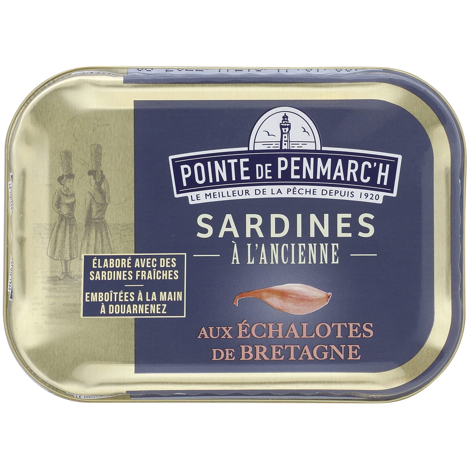 Sardines à l'ancienne aux échalotes de Bretagne Pointe de Penmarc'h Le lot de 6 boîtes de 115 g - Livraison en 2 à 3 jours ouvrés depuis la Bretagne