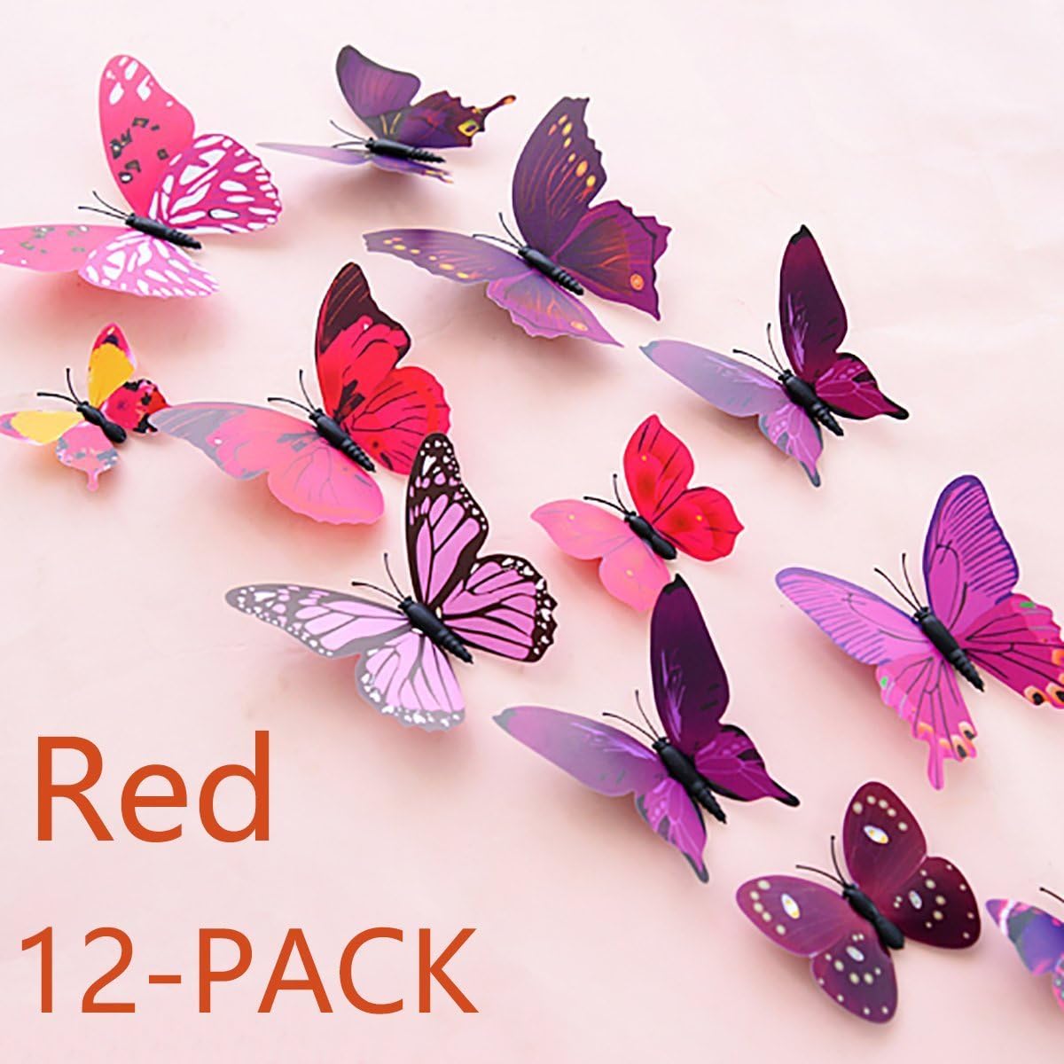 uelfbaby 24ย pcs hermosa mariposa en 3d pared calcomanรญas extraรญble bricolaje Hogar decoraciones Arte Decoraciรณn Pegatinas & murales de pared para bebรฉs recรกmara TV Antecedentes salรณn