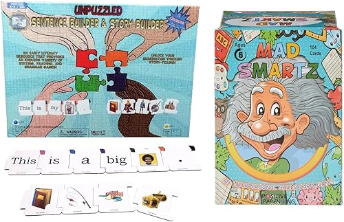 Thought-Spot Constructor de oraciones y constructor de historias 2 juegos en 1 y MAD SMARTZ un juego de cartas de habilidades interpersonales para