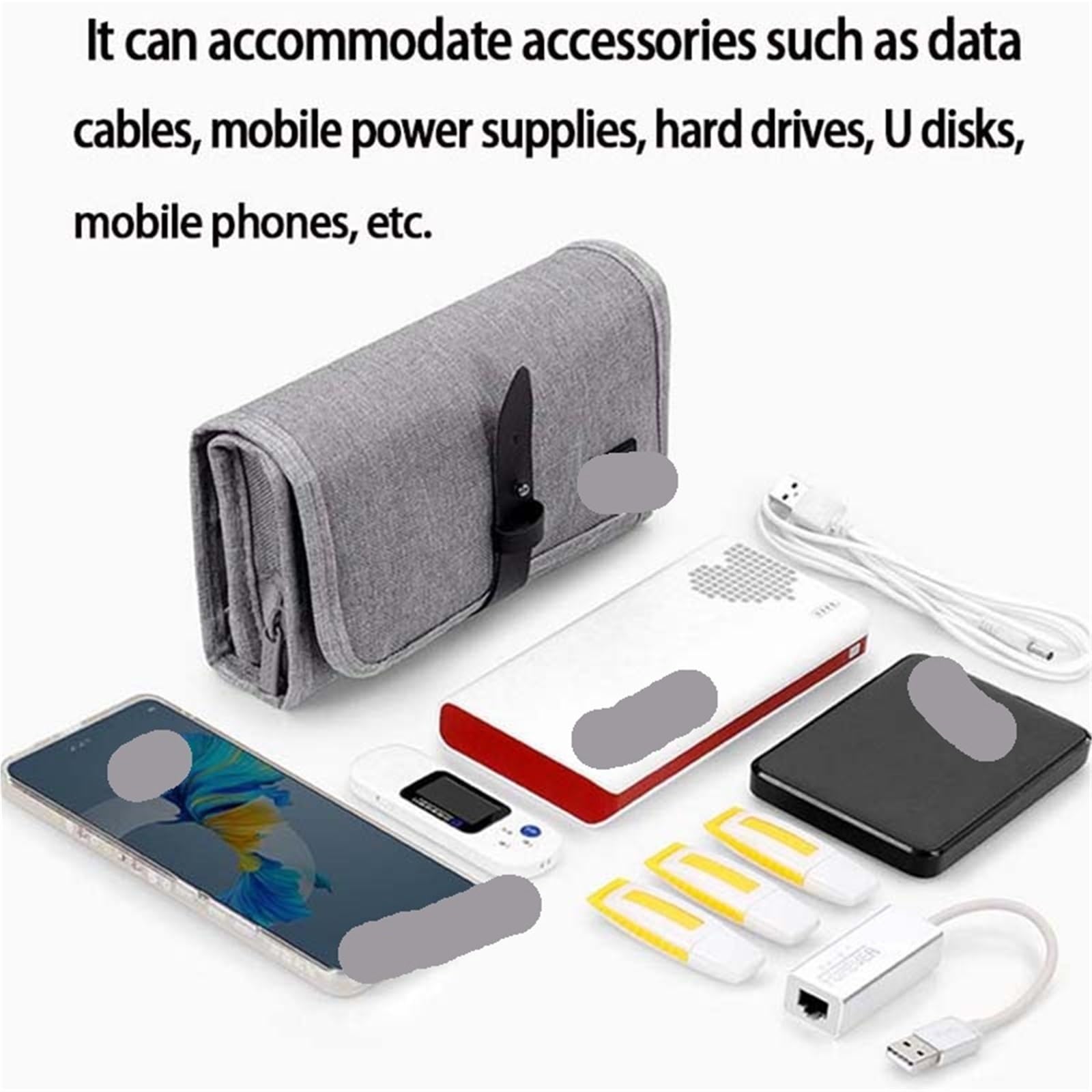 Borsa Organizzatore Cavo | Accessori impermeabili di viaggio di stoccaggio digitale portatile(Black)