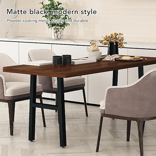 Miniatura 7 de TOPINCN Juego de 2 patas de mesa de metal de hierro negro para marcos de muebles rústicos de bricolaje, se adapta a escritorio, mesa de comedor,