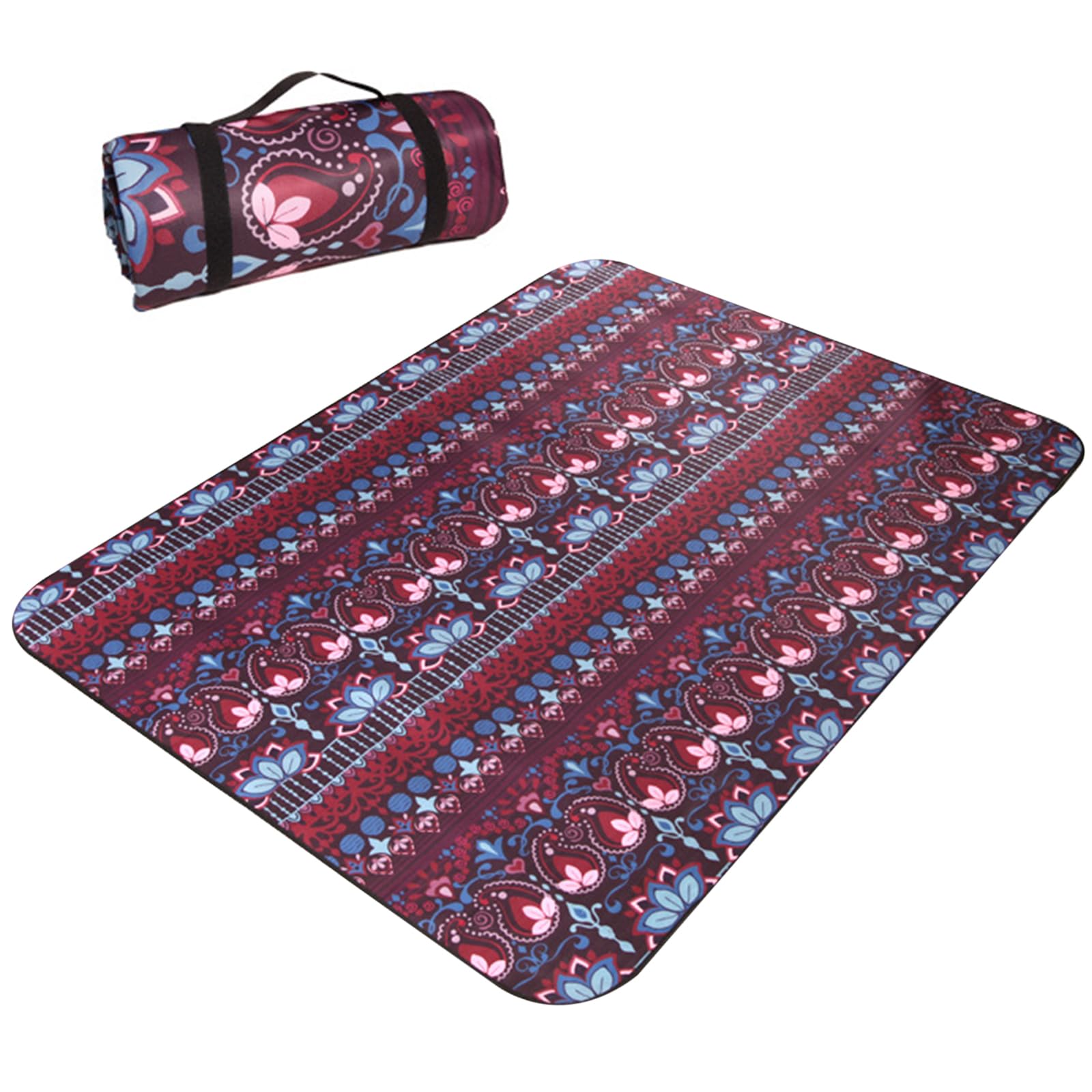 Coperta da picnic extra large, impermeabile, portatile, con tracolla, ideale per campeggio, spiaggia, parco, attività all'aperto, lavabile in lavatrice, 200 x 150 cm