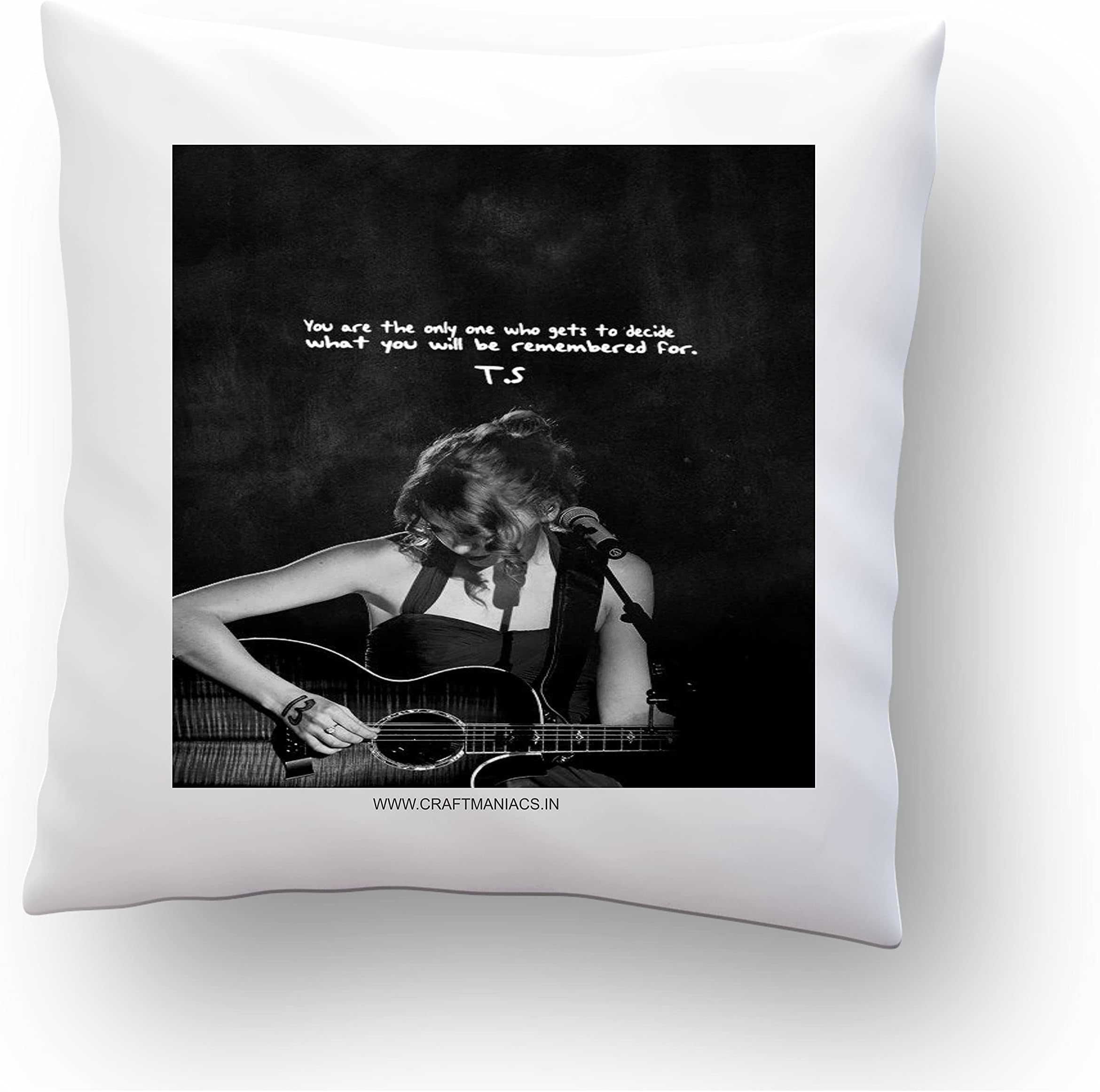 TAYLOR S WHAT YOU WILL BE REMEMBERED 16*16 INCH PILLOW WITH FILLER BY CRAFT MANIACS | BEST MERCH / GIFT FOR POP SINGER LOVERS