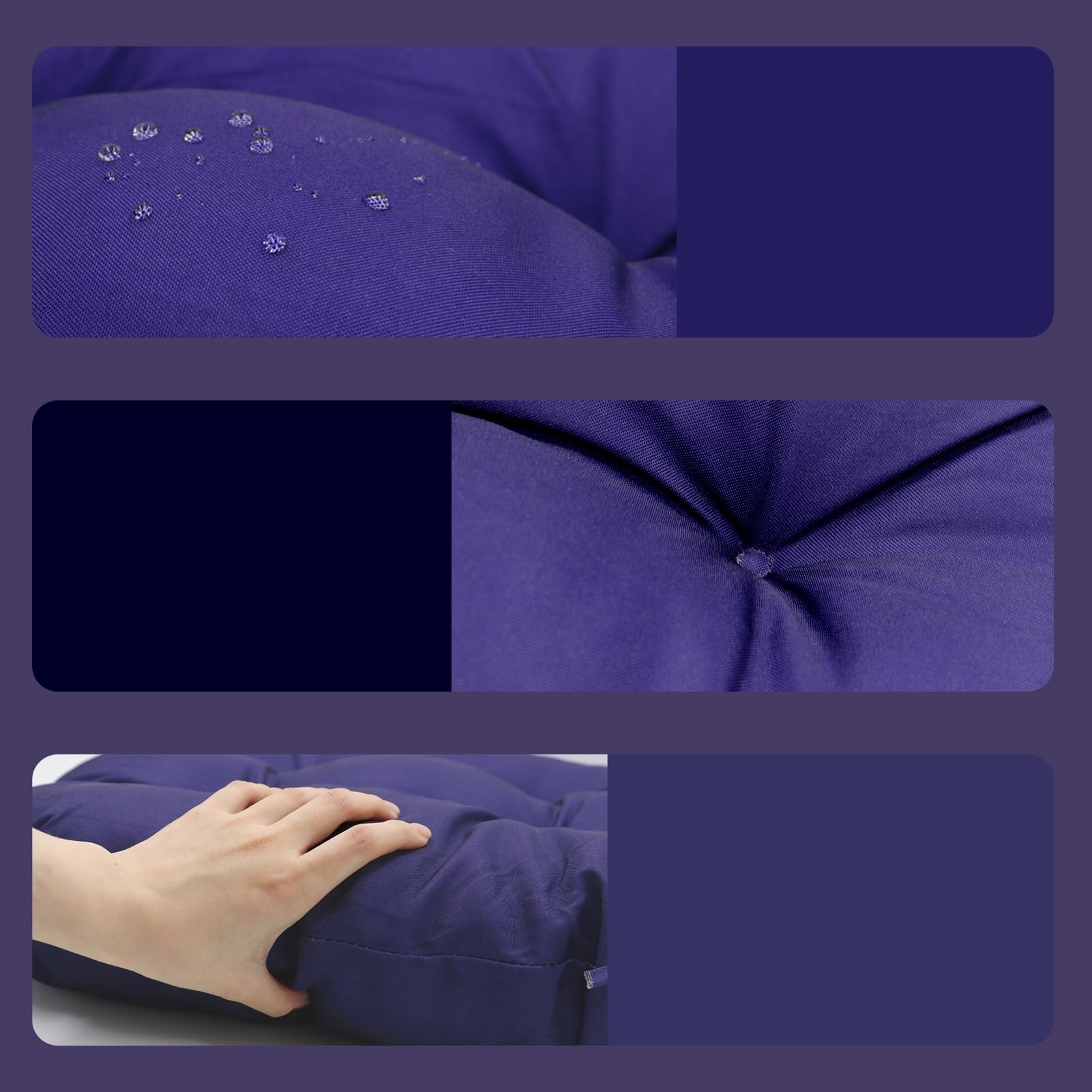 Sofá biplaza capitoné impermeable para interiores y exteriores, almohadillas de repuesto para sofá de mimbre de 51 x 16 pulgadas con lazos para mayor comodidad y estilo