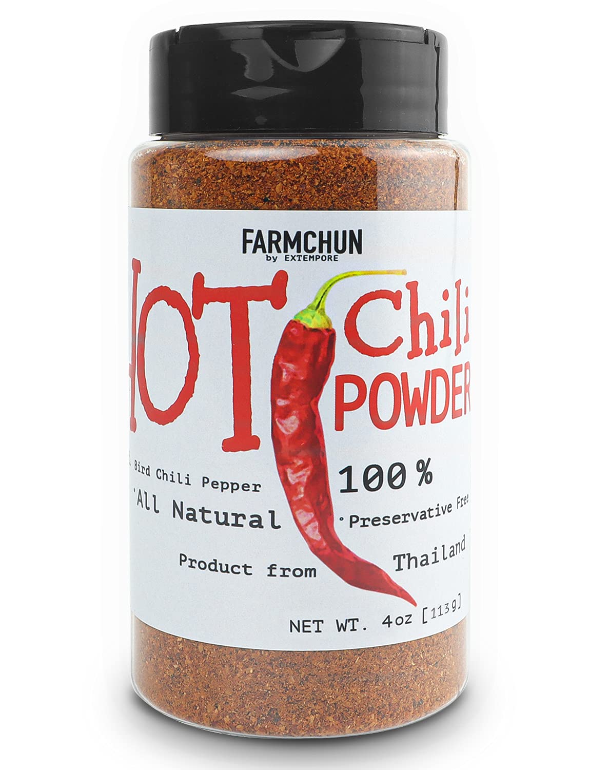 FARMCHUN:Thai Chili Pepper Powder4oz Spicy Lover, right amount spiciness, Essential Spice Seasoning for Cookshelf Kitchen, pasta, meat, eggs, drinks or mixed other seasoningsMaking, Kimchi,Tacos, Pizza, and Salads
