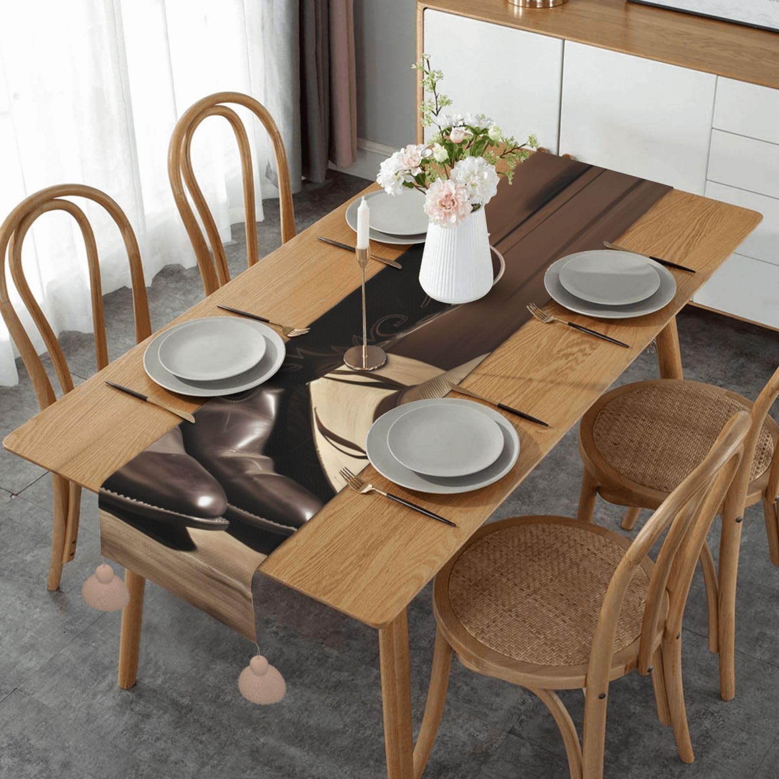 Chemin de table en lin cowboy nappe Thanksgiving cuisine mariage
