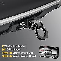 Vista 6 de Nilight Receptor de enganche de grillete de 2 pulgadas, 45000 libras, resistencia a la rotura, grillete de anillo en D de 3/4 pulgadas con pasador