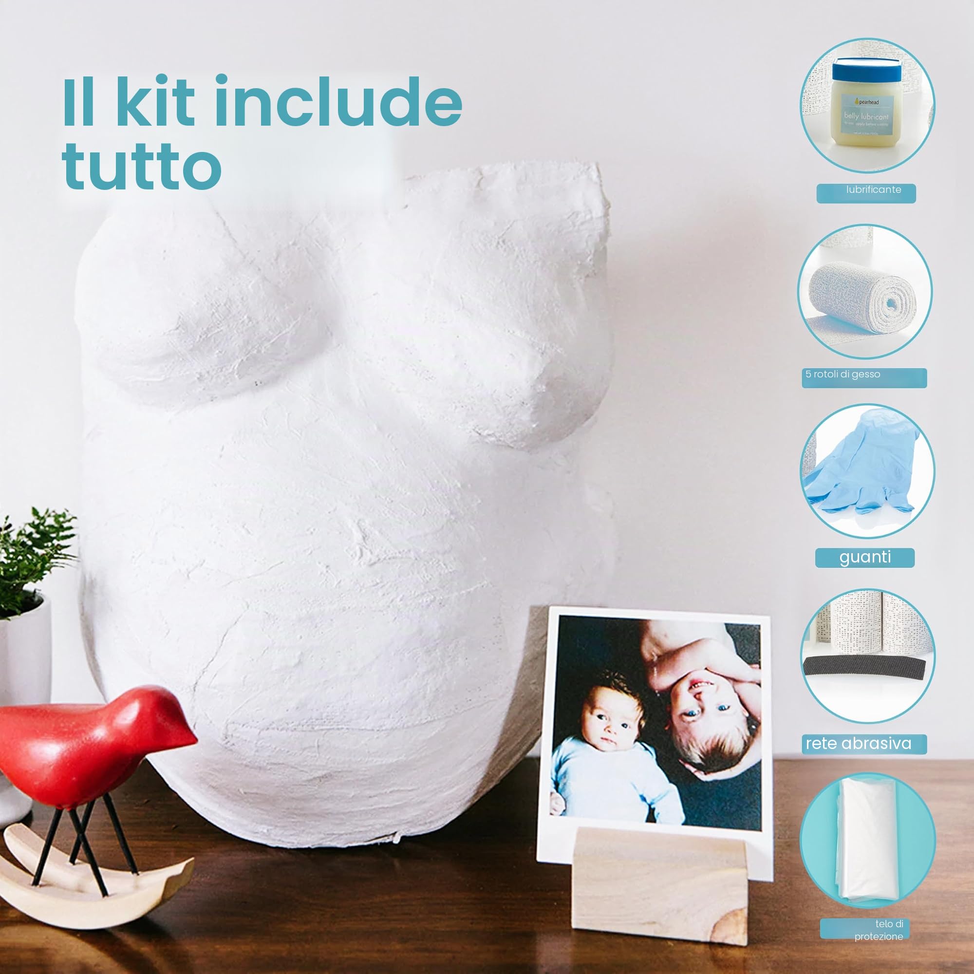 Pearhead 82100 Kit per il Calco del Pancione, Bianco