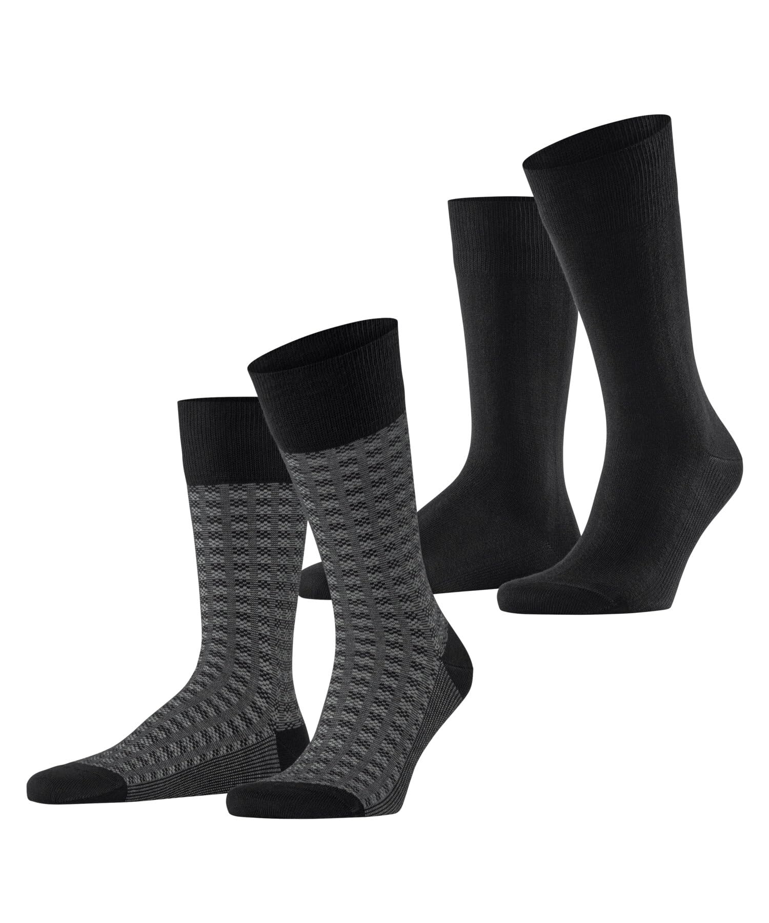 ESPRIT Herren Houndstooth 2-Pack Socken gemustert atmungsaktive nachhaltige biologische Baumwolle 2 Paar