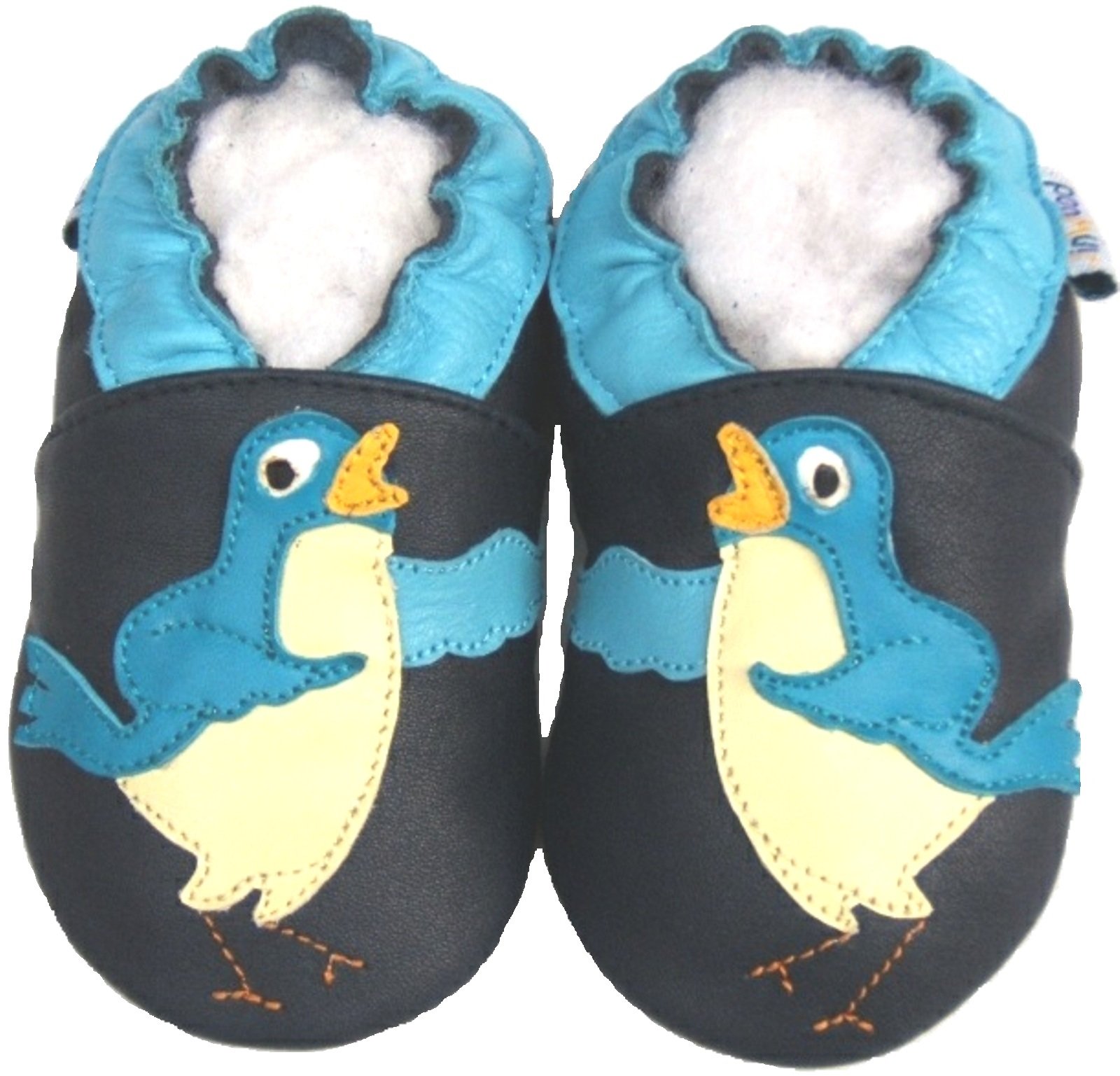 Soft Sole Leather Baby Shoes Infant Toddler Child Kid boy Crib Shoes Nightingale Blue (0-6month, Blue)