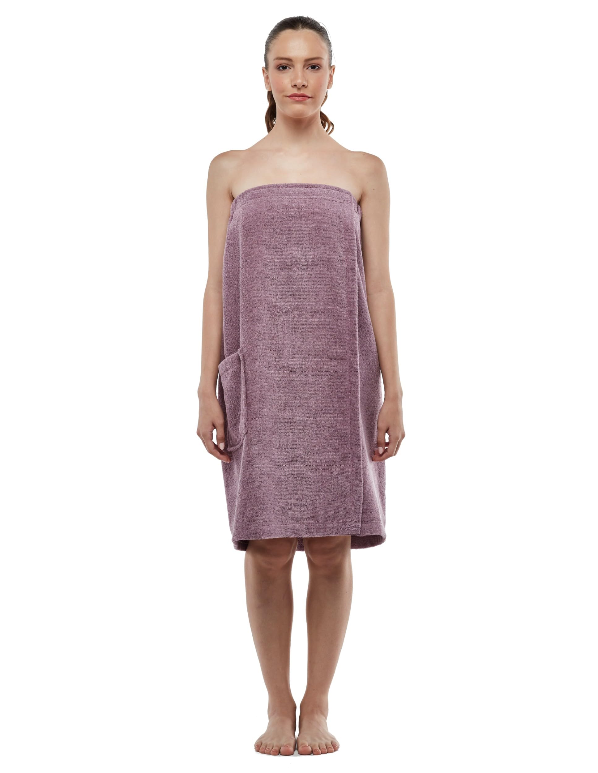 ESKYMODE Womens Terry Cotton Bath Robe Wrap, Women's Spa Shower Towel Bathrobe