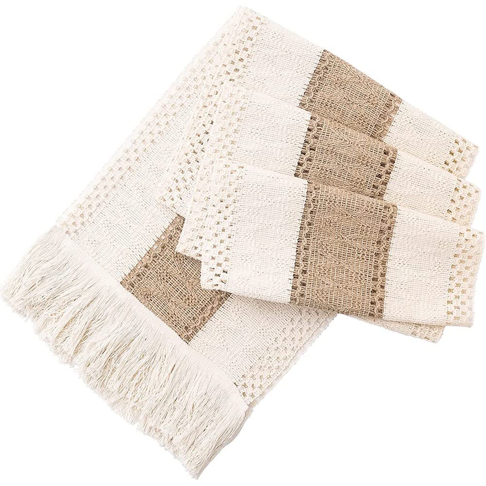 CTRLZS Farmhouse Boho Table Runner, Stitching Edge Handmade Crochet Bohemian Style, Suitable for Dining Table Decoration 180cm