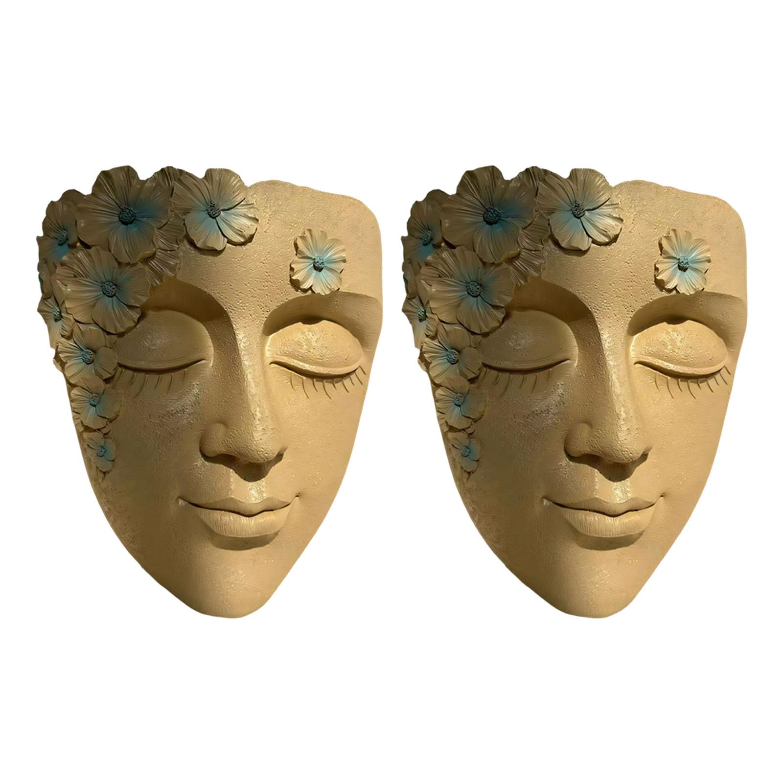 Aqvjd Artistic Human Face Shape Wall Mounted Flower Pots Synthetic Resin Plant Pots for Home Decoration Wall Mounted Hanging Planter