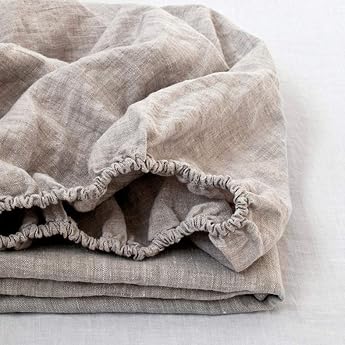 Simple & Opulence 100% Pure Natural Fitted Sheet Linen Super King