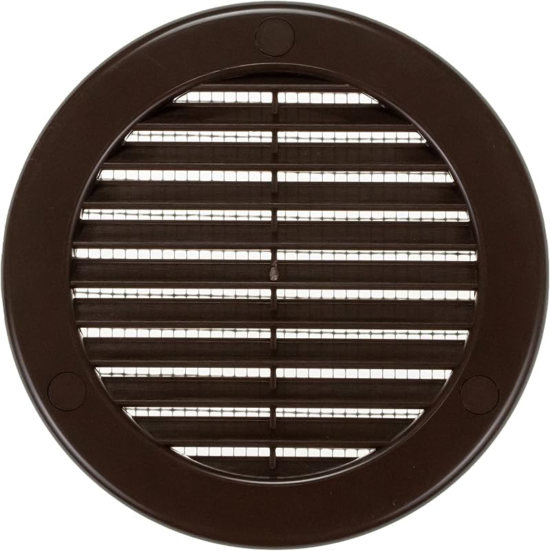 Vent Systems 100 mm Barna Kerek Szellőzőrács Rovarhálóval - Fali és Mennyezeti Szellőzőnyílás Fürdőszobába, Konyhába, Irodába, Garázsba