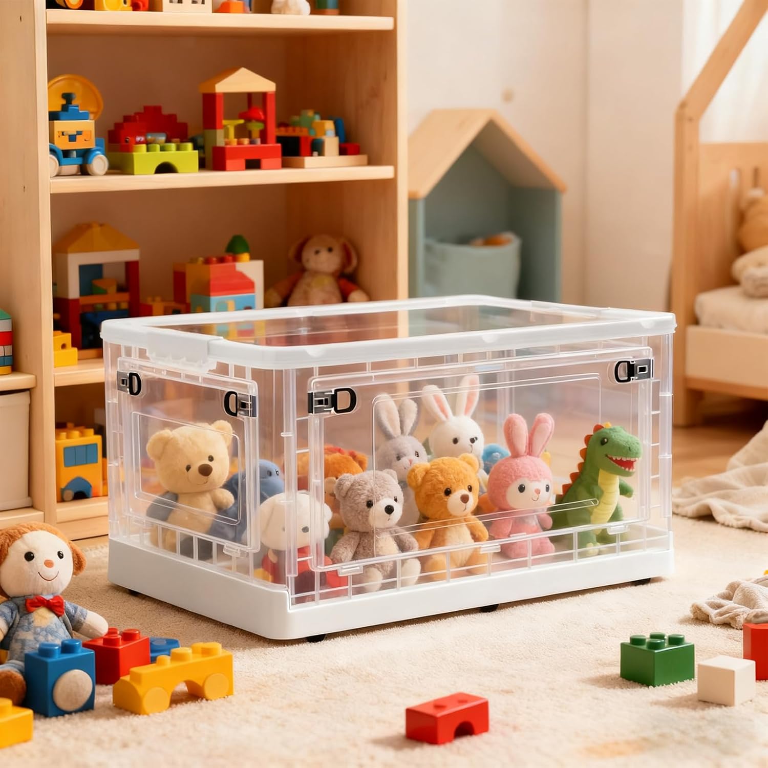 MGWILL 72 Quart Plastic Storage Bins with Lids & Wheels