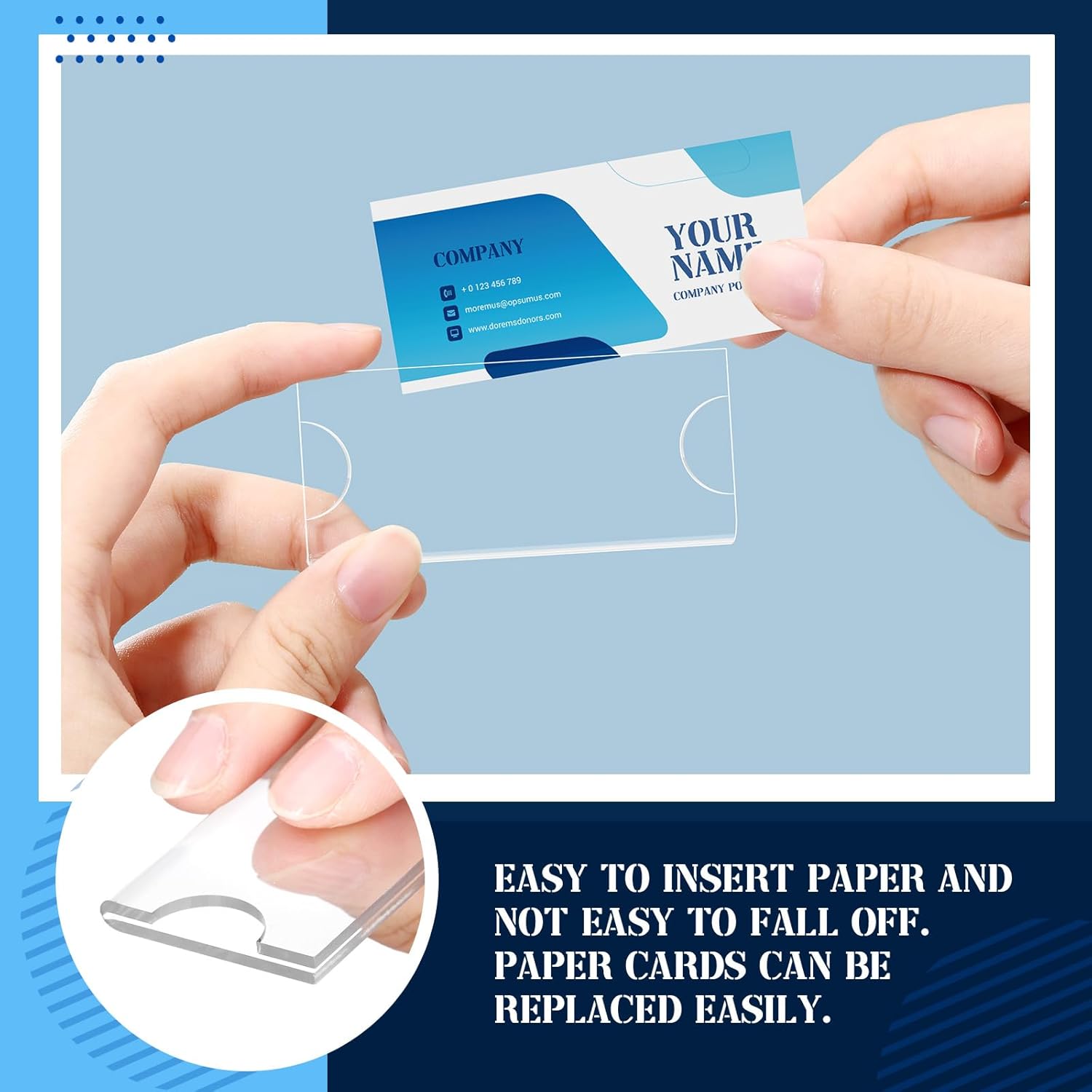 Censen 30 Pcs Name Tags with Pins Badges for School Work Name Badge Holder for Clothes Clear Acrylic Sign Display Holder DIY Blank ID Holders Printable Label for Work Business Classroom - Image 4