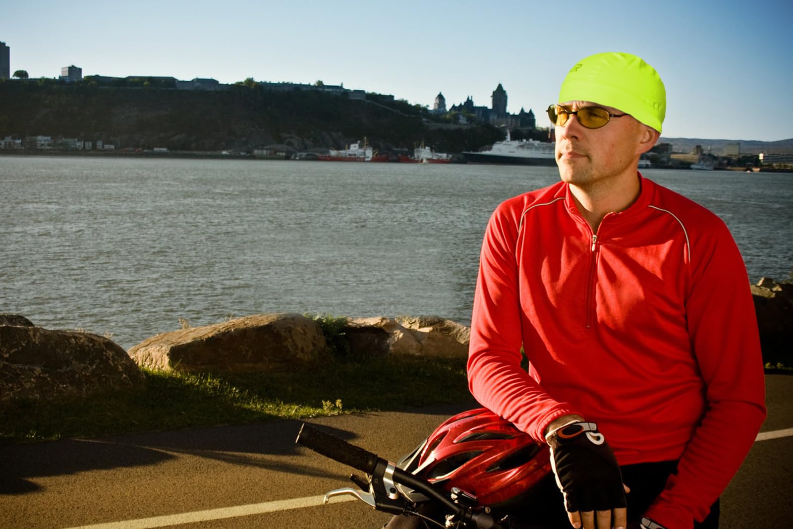 Czapka pod kask rowerowy, letnia czapka, nakrycie głowy, czapka rowerowa, męska, lekka, szybkoschnąca, jazda na rowerze, jogging, wioślarstwo, motocykl