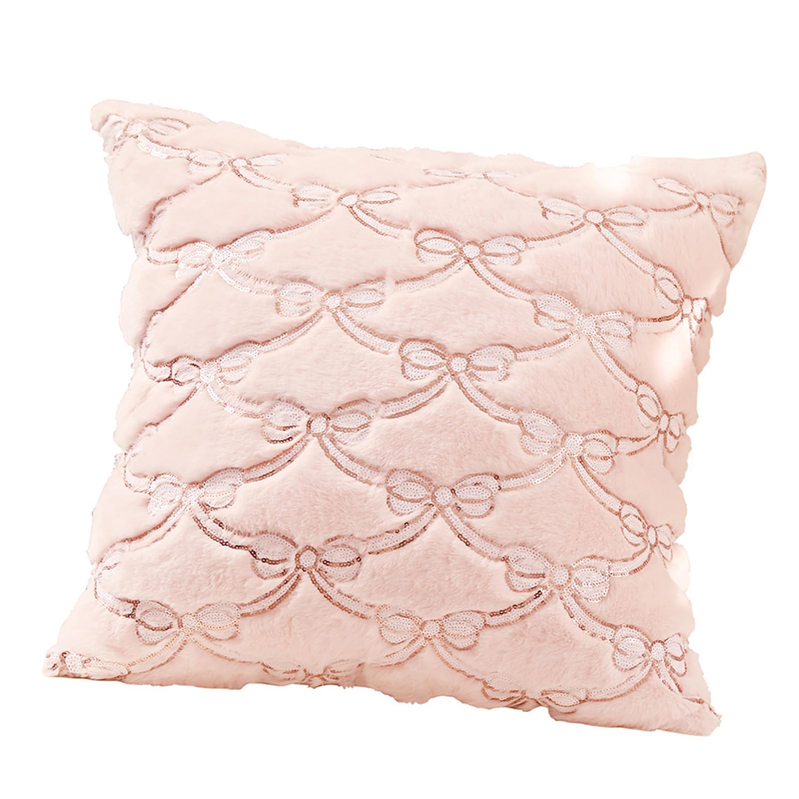 Tsophreniq Bowknot Designs Polyester Pillowcase Quick Drying Machine Washable for Sofa Bed Nursery Home Accent Quick Drying Pillowcase