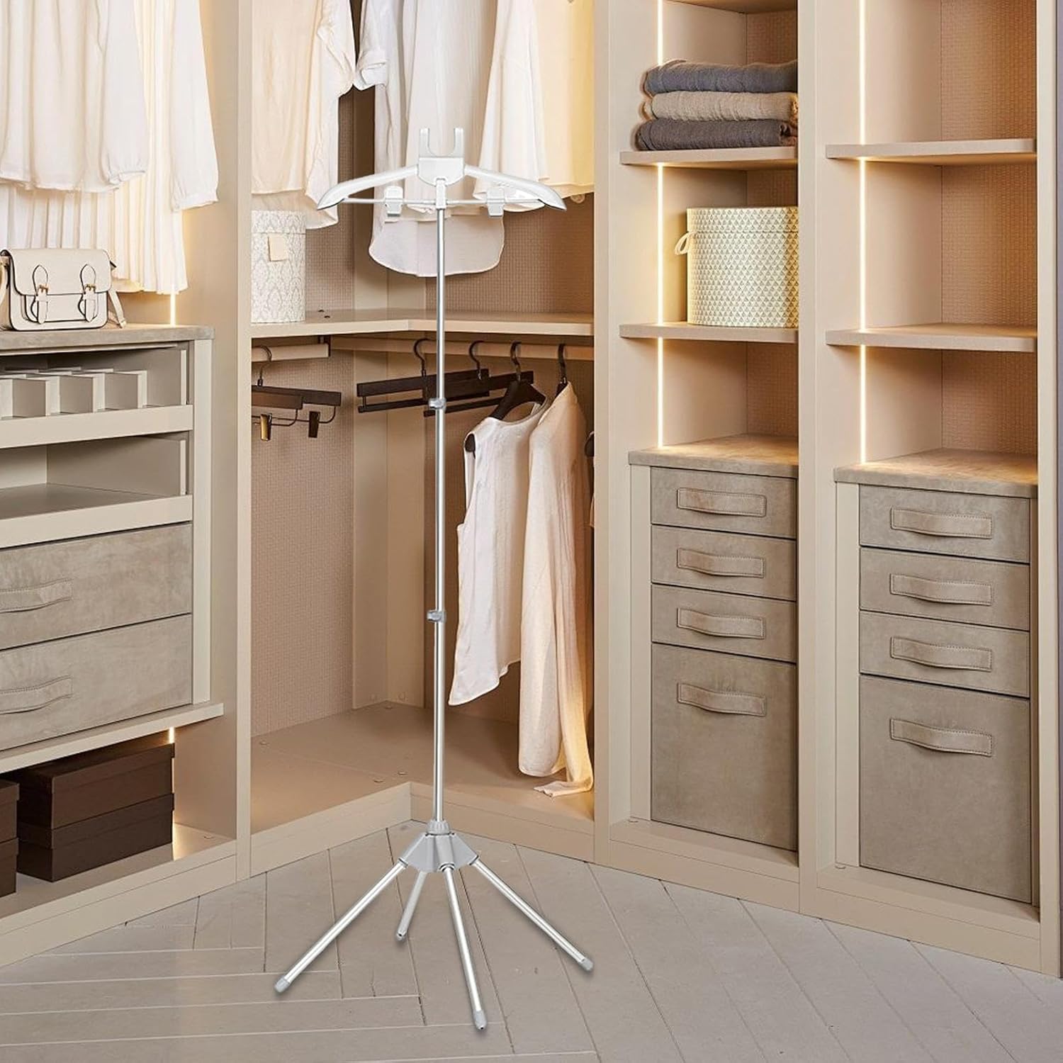 Steamer Stand for Clothes, Handheld Garment Steamer Rack, Garment Hanger for Steaming Clothes, Telescopic Folding Hanger, Garmentstand for Steaming Clothes for Home Indoor Outdoor Use