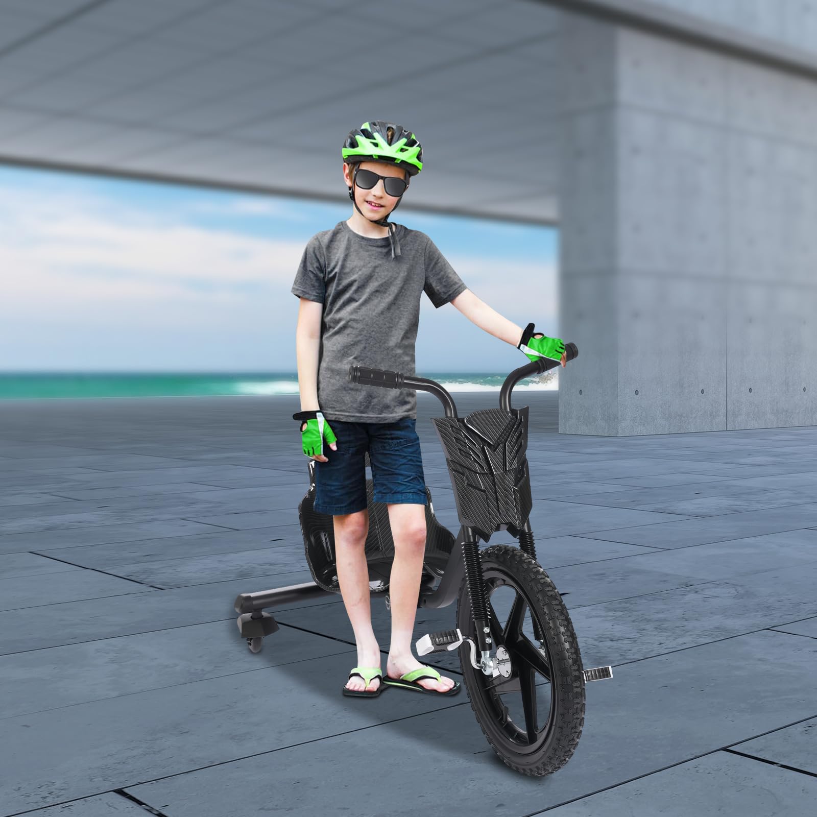 Drift Scooter, Verstellbare Längen, Tret Drifting Ride, Hinteren Rollen mit 2 Universelle Räder, Vergrößerte Vorderräder, Drifting Ride auf 3 Rädern - für Kinder ab 6 Jahren.
