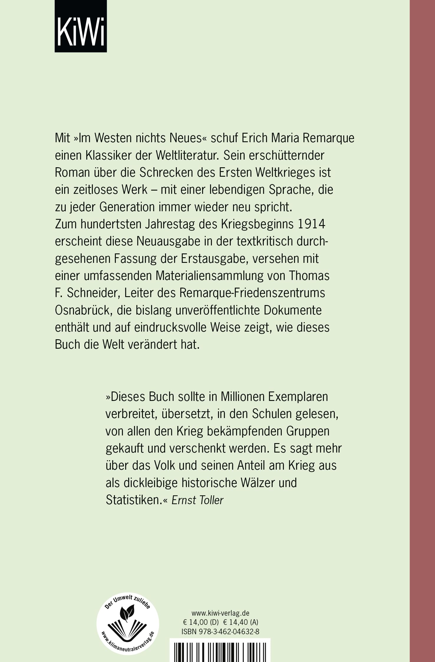 Im Westen nichts Neues: Roman. Mit Materialien