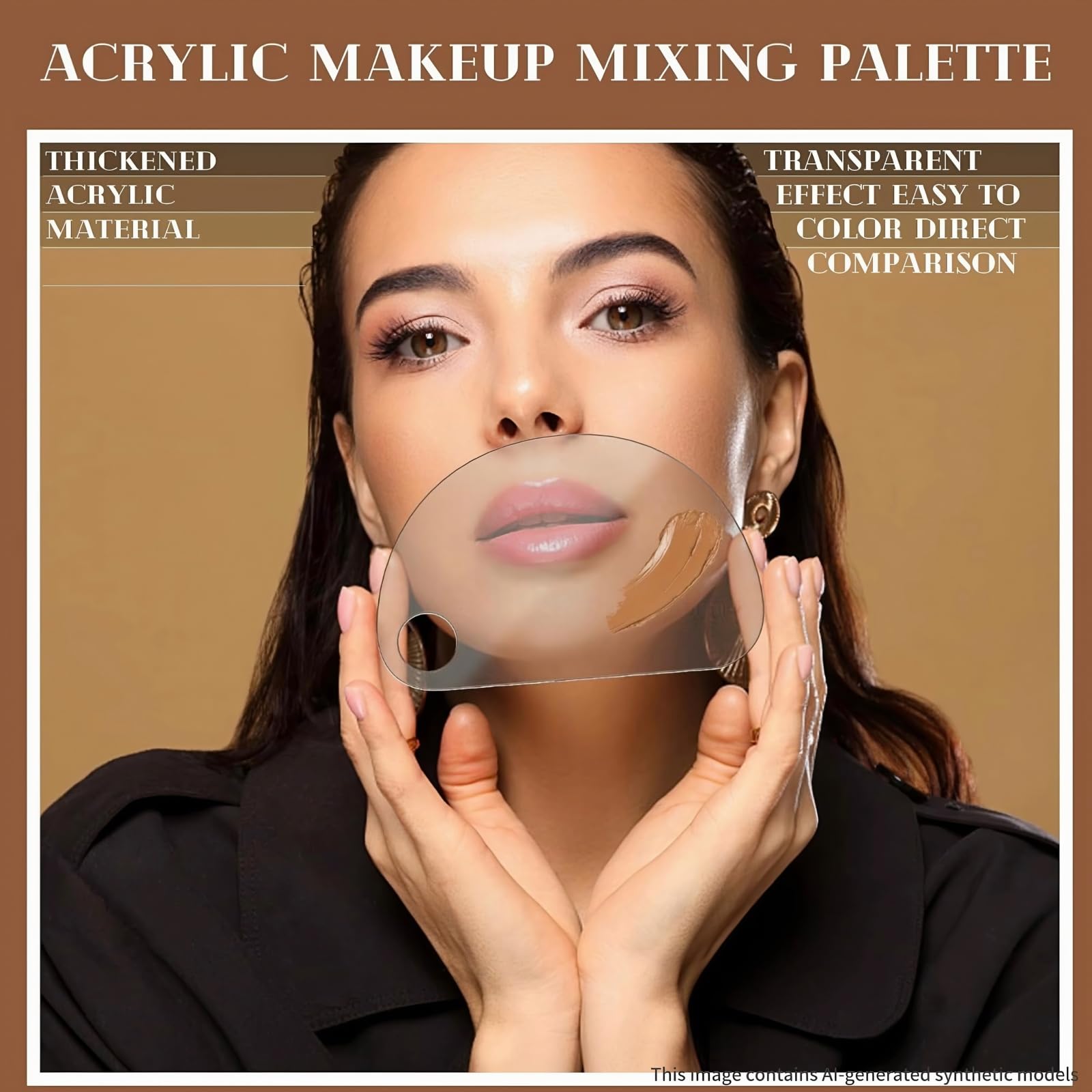 Paleta de maquillaje cosmética acrílica, juego 4 en 2, paleta de mezcla de maquillaje con espátula, bandeja de mezcla de maquillaje, paleta de mezcla de base, paletas de pintura