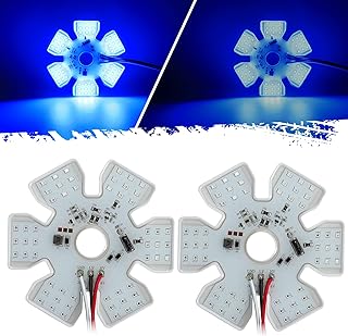Partsam 2Pcs Ultra-Thin Hex Style Dual Function Interior 54 LED Air Breather Light 4.8" Decorative Air Cleaner Lamp for Peterbilt Kenworth Freightliner Trucks, Trailers, RV IP67 10-30V (Blue)