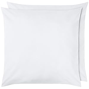 Amazon Basics Federe in microfibra, confezione da 2, 80 x 80 cm, Bianco brillante