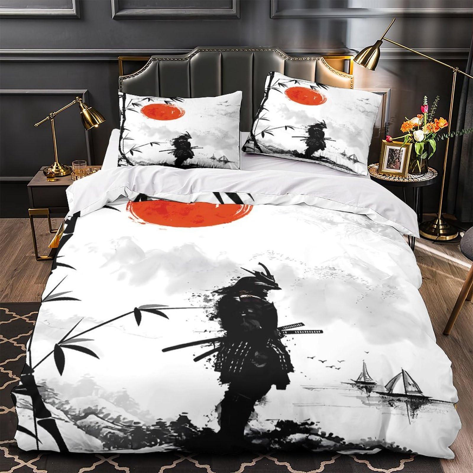 Parure de lit samouraï pour transformer la chambre d'enfant en un univers de ninja en microfibre