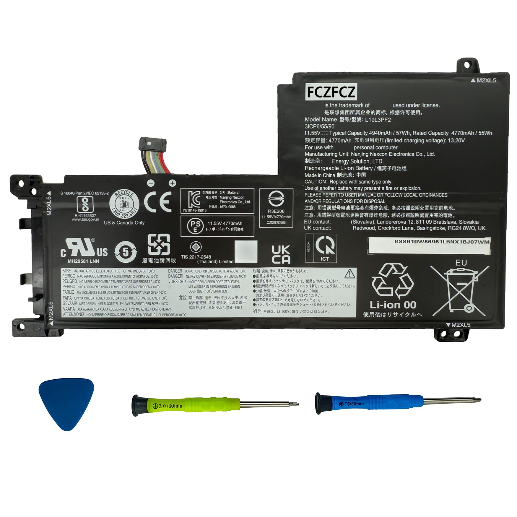 Amazon.com: FCZFCZ L19L3PF2 Battery 57Wh Replacement for Lenovo