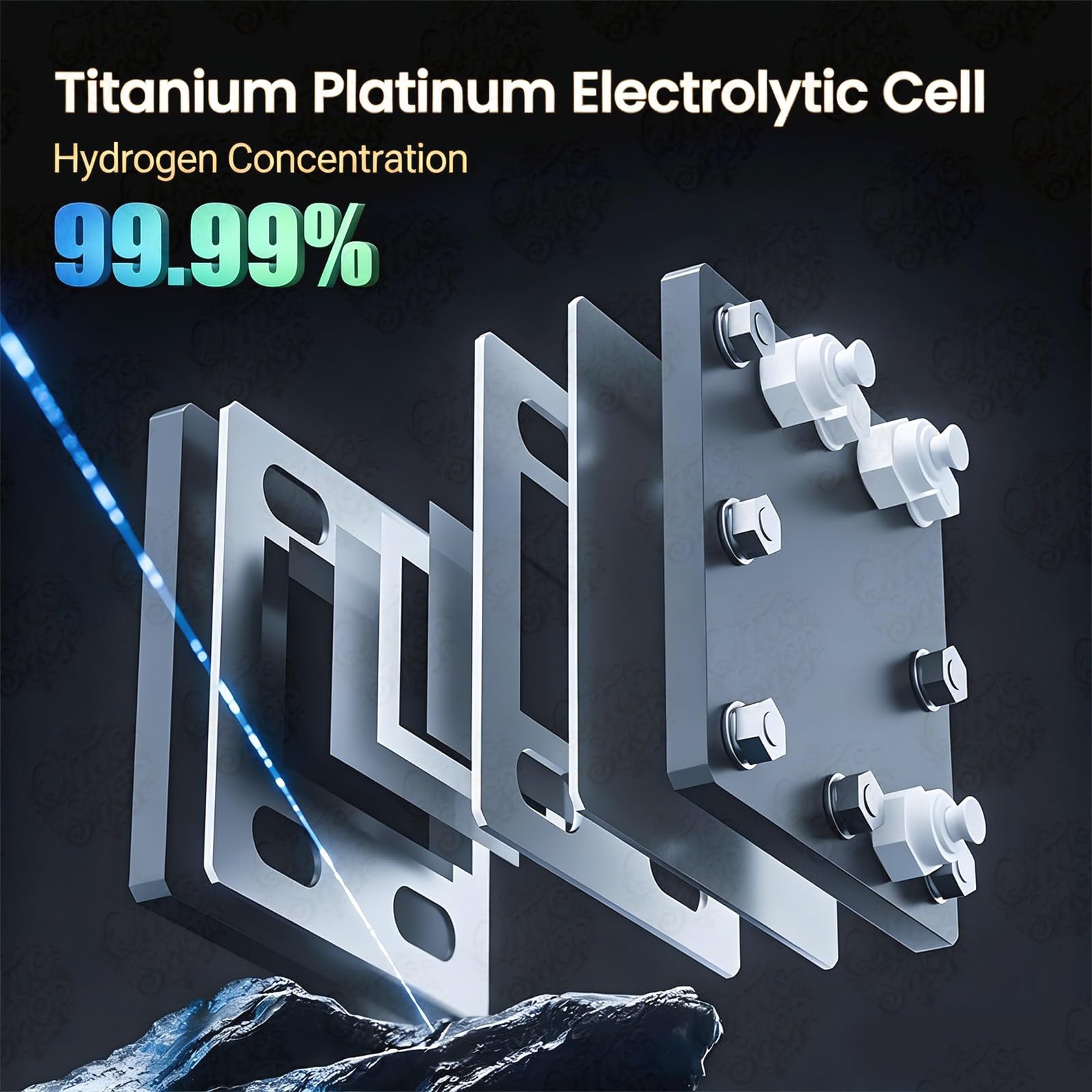 Generador de Hidrógeno Puro al 99.99%, Inhalador H2 Ultra Silencioso ((3000ml/min)