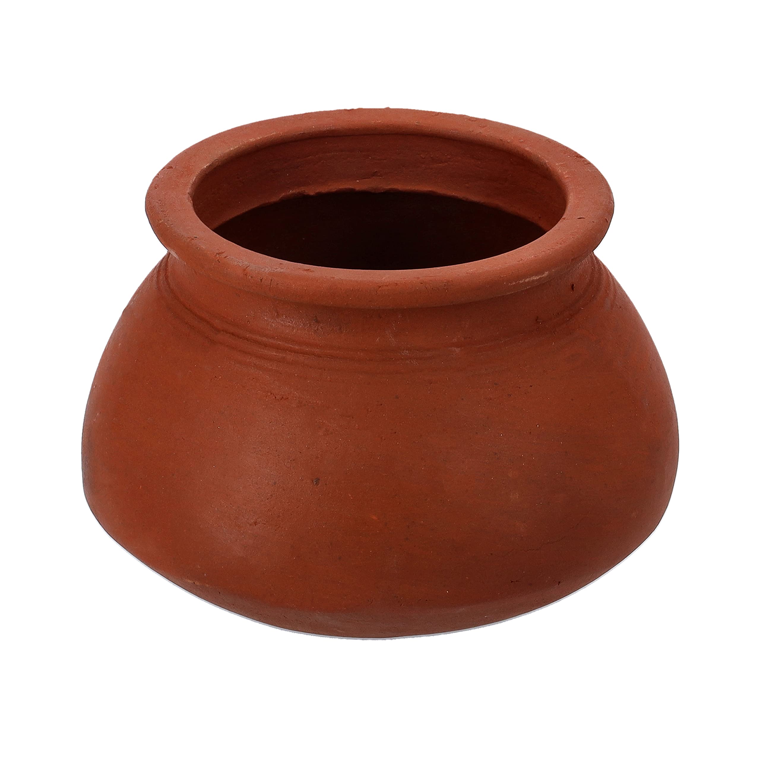 Royalford Rice Kalam, Handmade Clay Cookware, 100% Natural Non-toxic & Eco-Friendly Can be used on Gas Stove or Open Fire Earthen Pot/Clay Pot for Rice, Curry, Red, 16 CM, RF10581