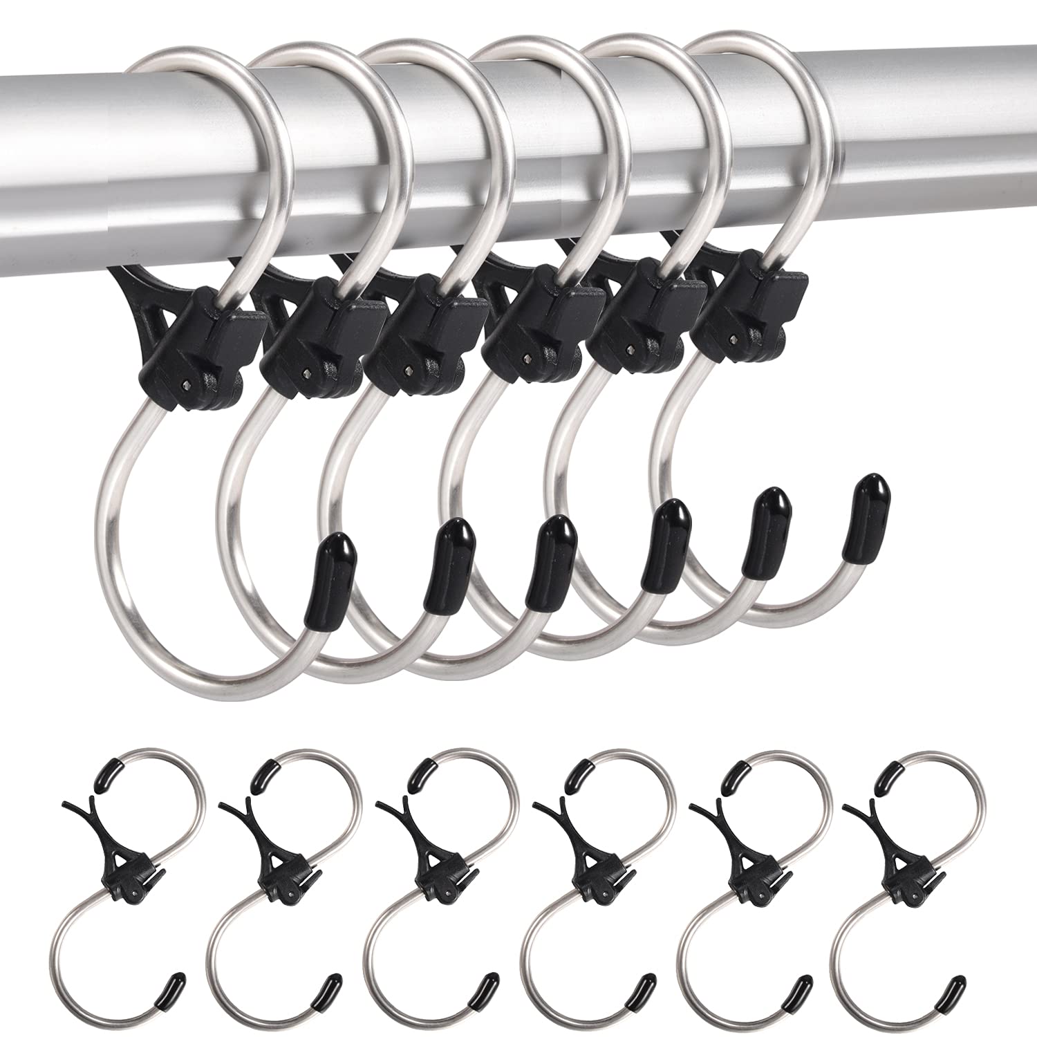 12PCS S Hooks for Hanging - Anti-Drop Stainless Steel Metal Hangers Hanging Hooks, for Kitchen, Work Shop, Bathroom, Garden - 2.5 inch, Small