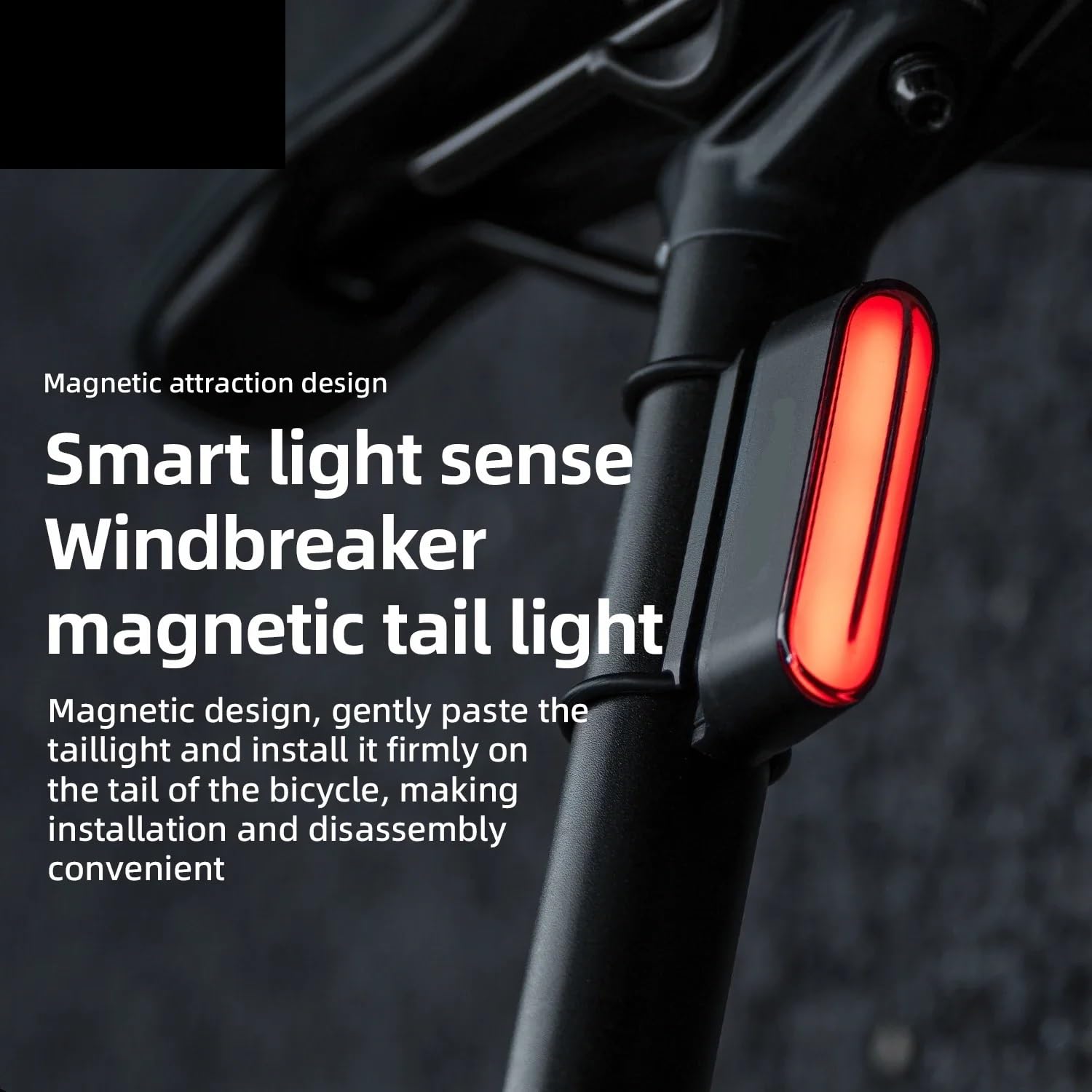 Frein Arrière Lampe Feu Arrière Magnétique Intelligent Pour Vélo, Démarrage Et Arrêt, 7 Modes, Équipement De Conduite Nuit, Capteur Freinage