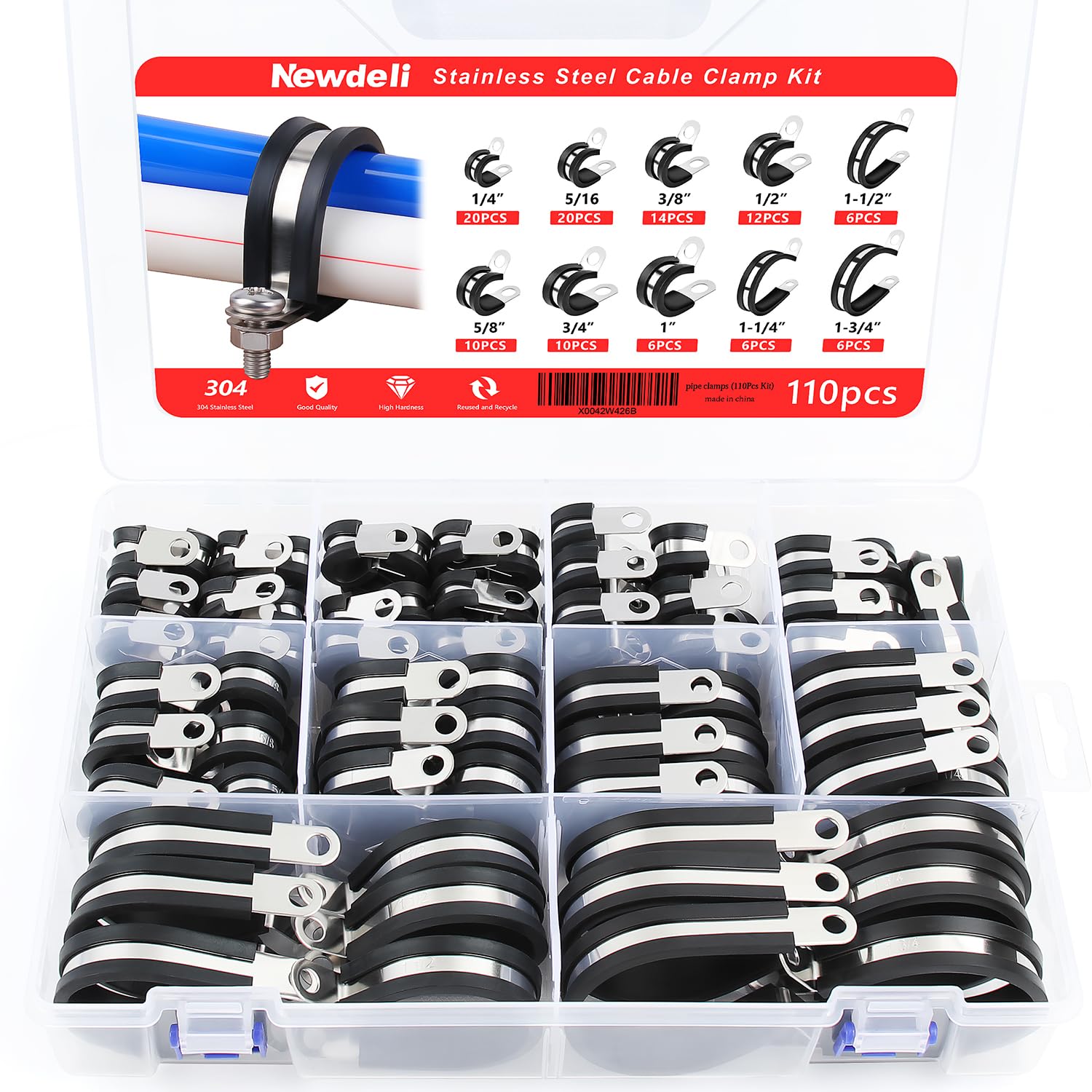 Colliers de serrage (kit de 110 pièces)