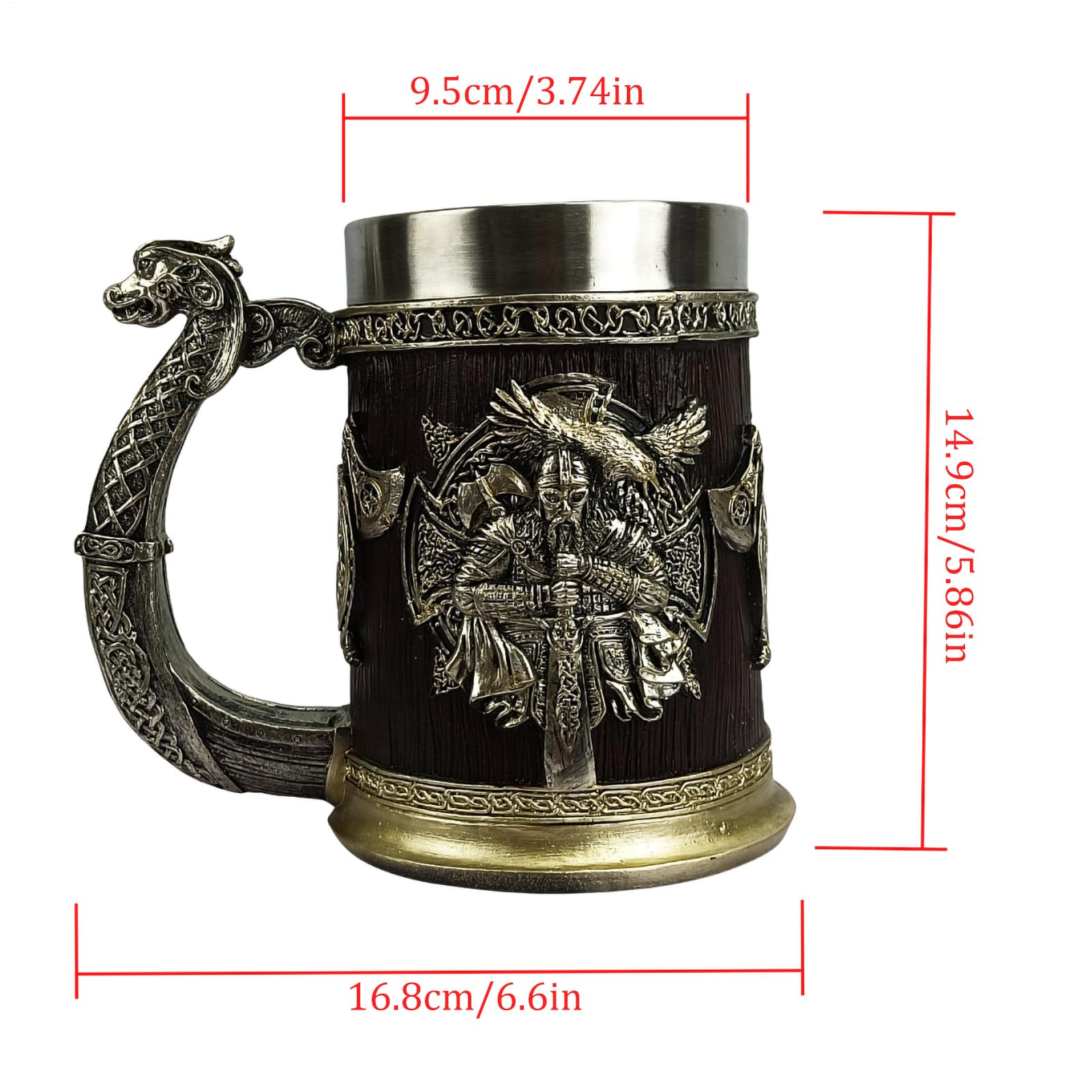 Tasses Wikınger Gobelet à bière 600 ml | Fût à whisky en acier inoxydable