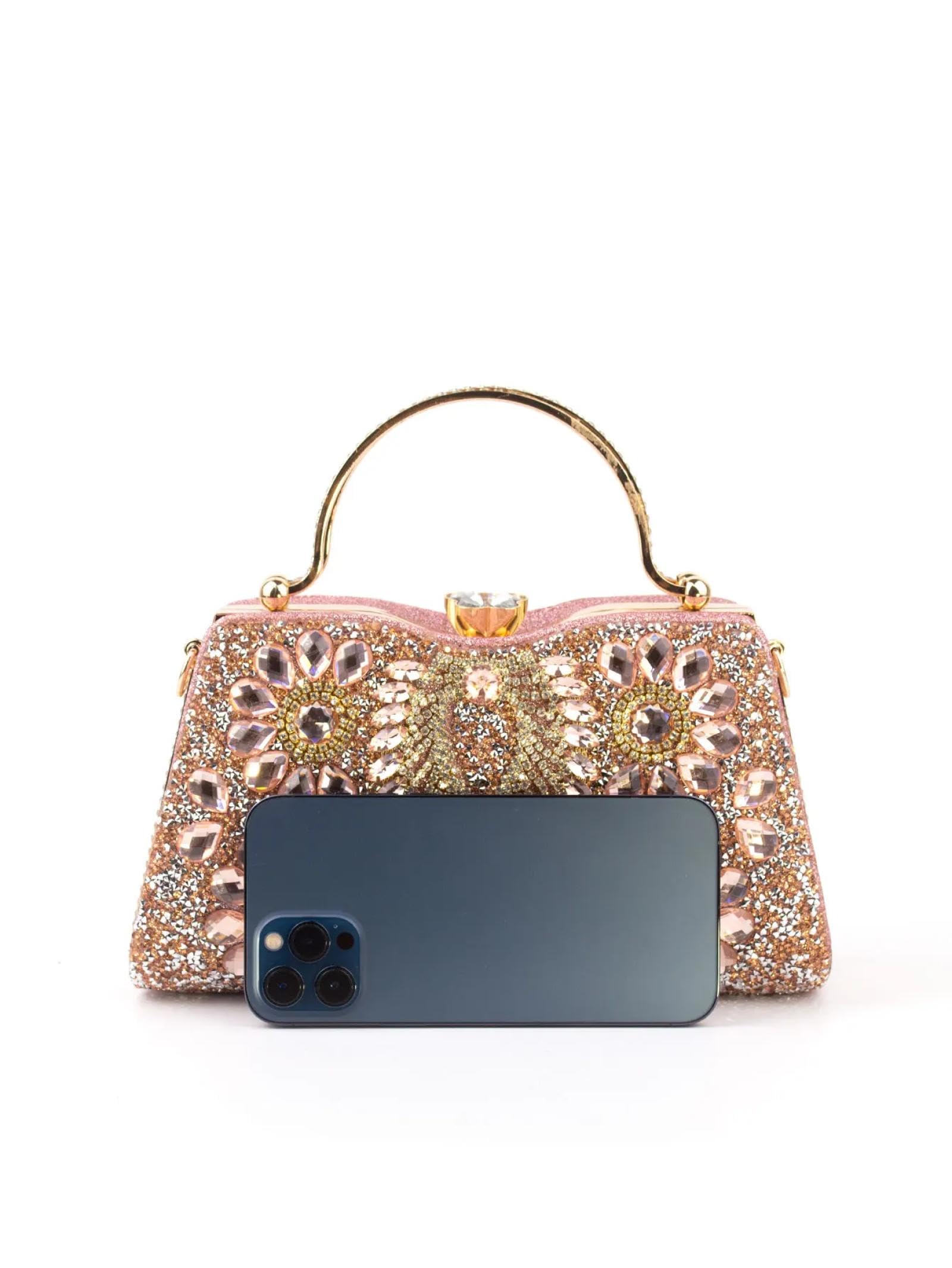 Abendtasche Damen Clutch Glitzer Frauen Satchels Glänzende Abend Taschen Elegante Exquisite Ruhige Leichte Strass