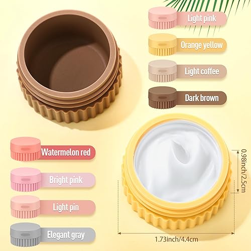 Miniatura 10 de 4 recipientes de viaje para artículos de tocador, pequeños frascos de silicona para crema de 0.68 onzas, recipientes de tamaño de viaje, a prueba de