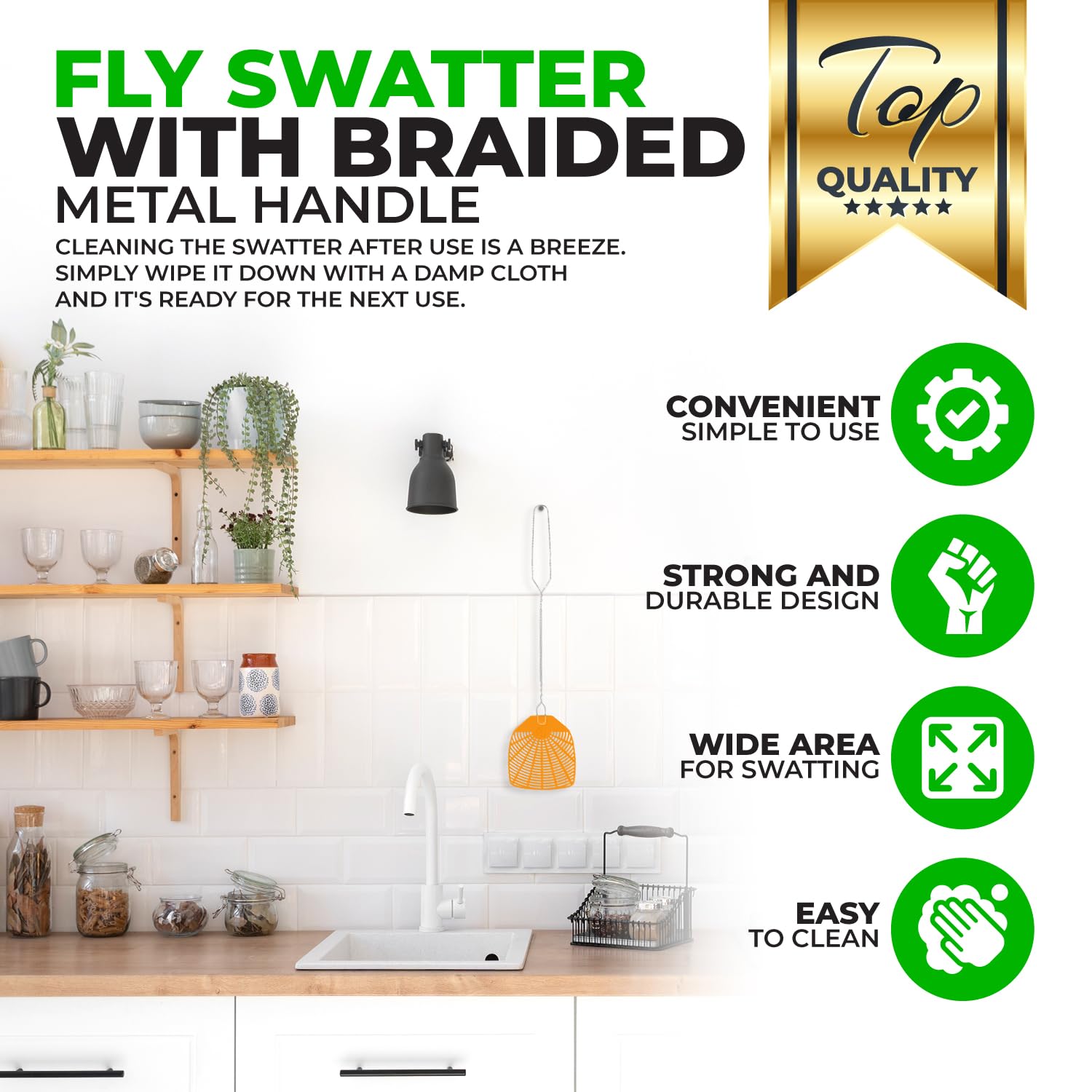 Supreme 6-Pack Fly Swatters - Bug Control -7