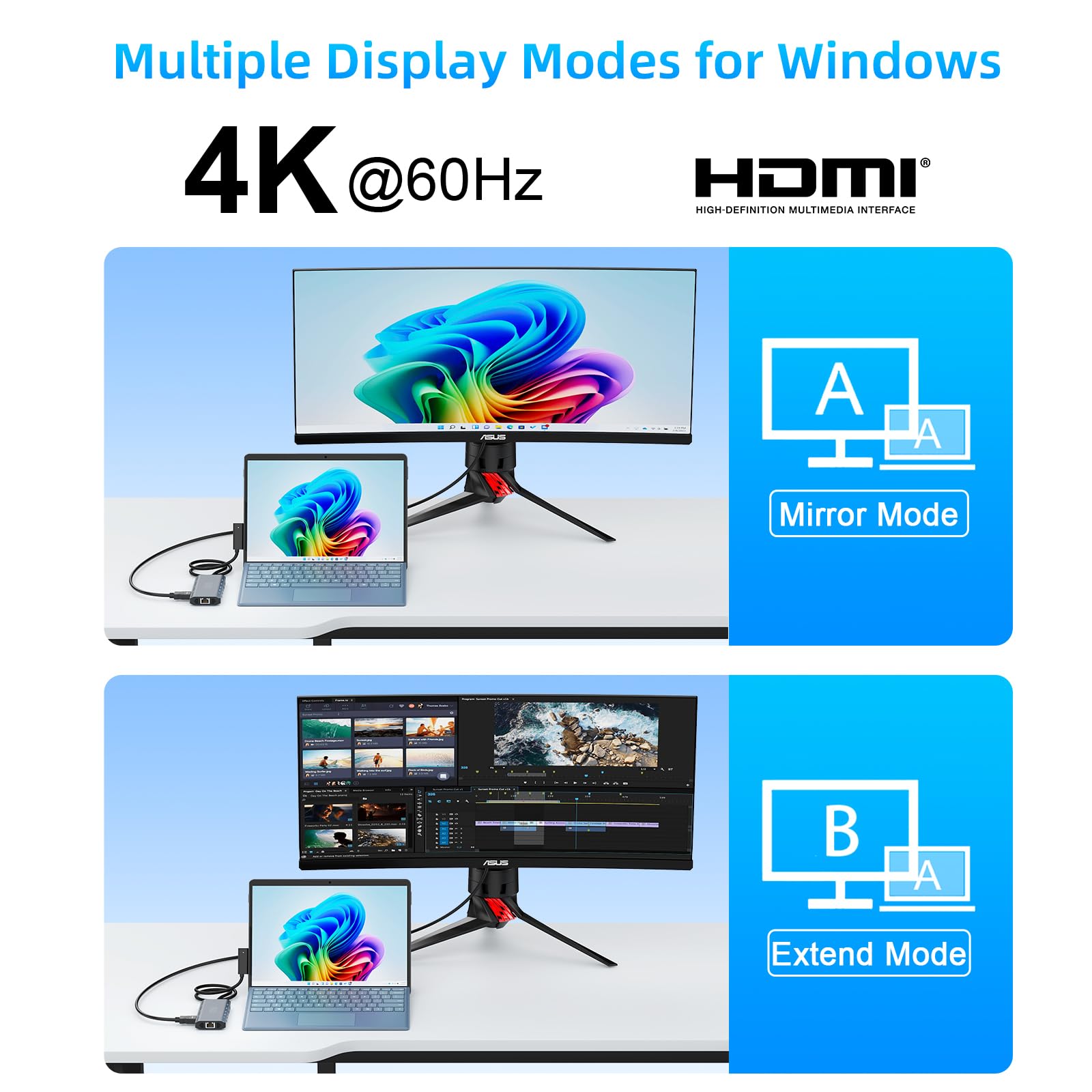 Ms Surface Docking Station [2025] – stacja dokująca 10 w 1 z HDMI Ethernet SD/TF 5 x USB PD, stacja dokująca do Surface Pro 11/10/9/8/X/7/6/5, Surface Hub