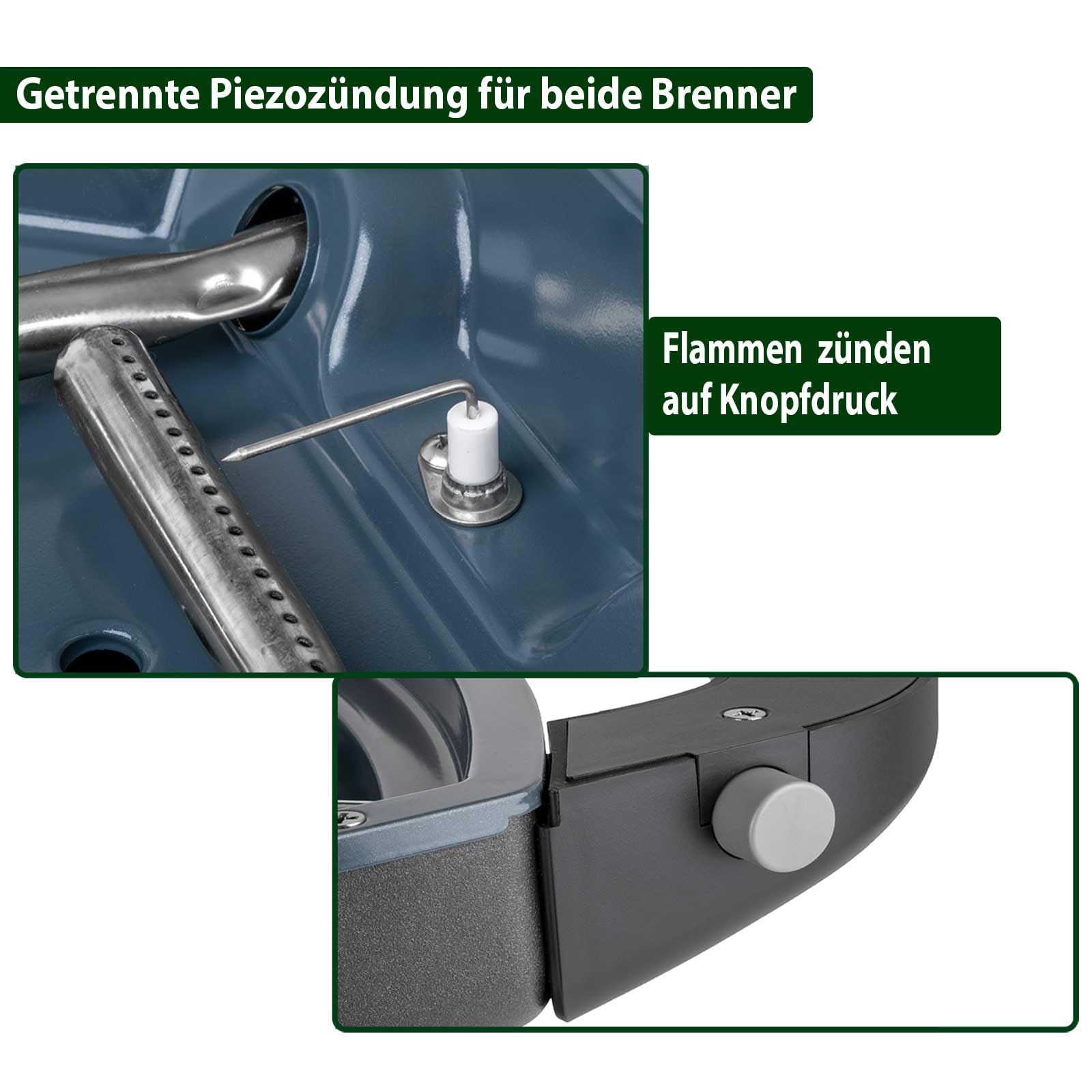 BRUNNER MARIPOSA Camping-Grill, kompakter klappbarer Tischgrill mit 2x Grillplatte, für 2-4 Personen, Gasgrill für Wohnmobil, Wohnwagen, Zelt, Garten oder Balkon mit passendem Gasregler+Gasschlauch 2m