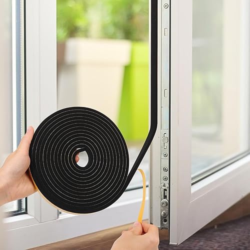 Miniatura 6 de Burlete impermeable de 26 pies (14 pulgadas x 18 pulgadas), adhesivo fuerte, ligero, insonorizado, resistente a la intemperie, cinta aislante de