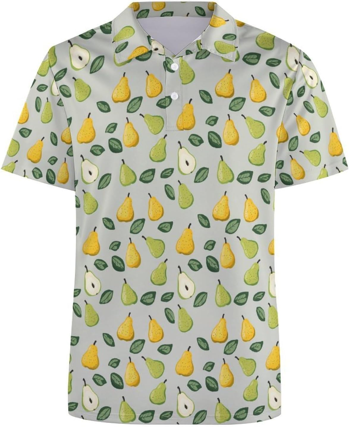 Pear Fruit Pattern Women's Golf Polo Shirts Short Sleeve Quick Dry Tennis Tops Casual Work Blouses