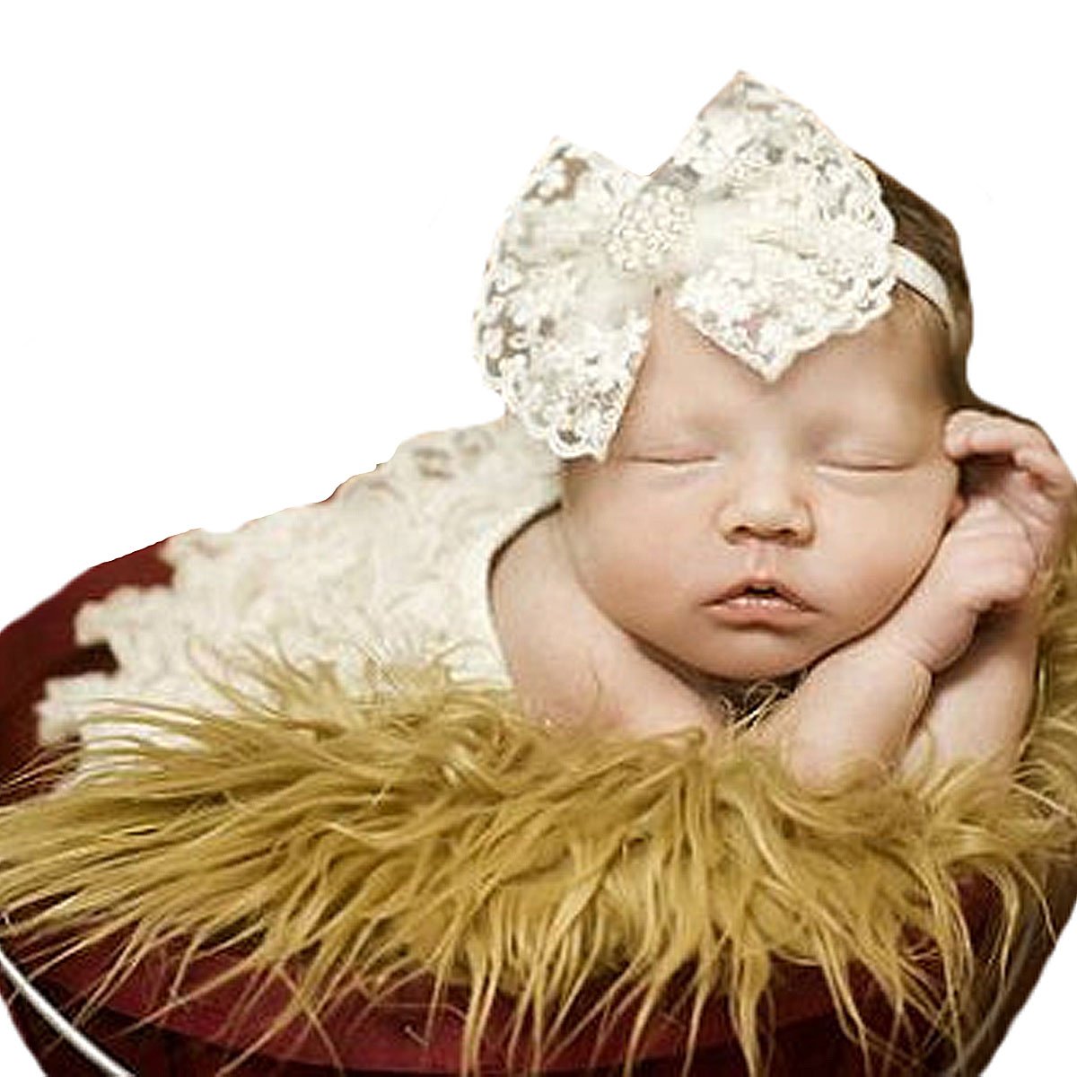 Baby Girl Headbands with Big Bows White Baby Girl Headbands with Big Bows White