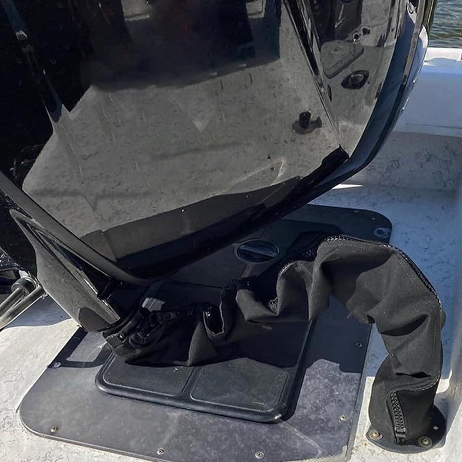 Kabelschutz mit Reißverschluss, 122,9 cm (48 Zoll) Schleppmotor-Drahthülse, Angelausrüstung, Zubehör für Boote, Rigging-Schutz, schwarzes Marine-Boot, Außenbord-Angelausrüstung