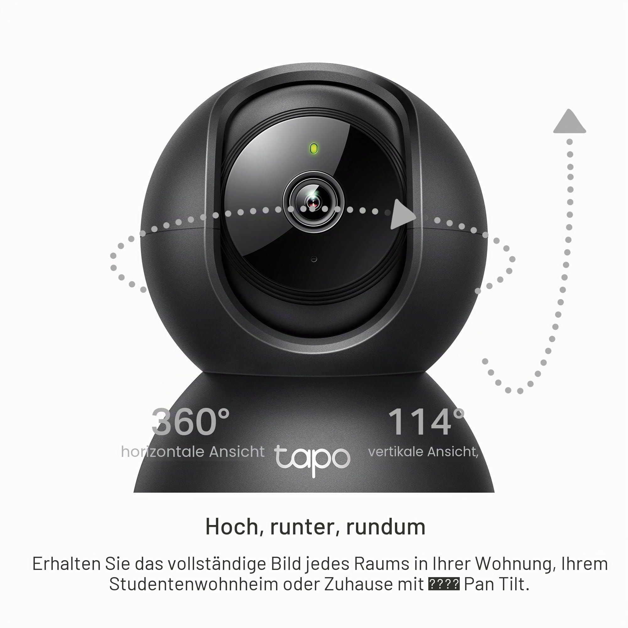 Tapo C211 2K 3MP Pan/Tilt Indoor Kamera Haus Sicherheitskamera WiFi Kamera Keine Monatliche Gebühr KI-Erkennung Hundekamera Babykamera Monitor CCTV 360° Ansicht Nachtsicht Funktioniert mit Alexa