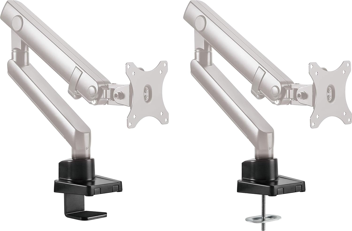 ICY BOX IB-MS313-T Monitor Mount for 1 Monitor up to 32 Inches (up to 8 kg, VESA 75 x 75/100 x 100), Steel Monitor Stand, Swivel and Tilt, Mounts on Table Top/Table Edge, Black