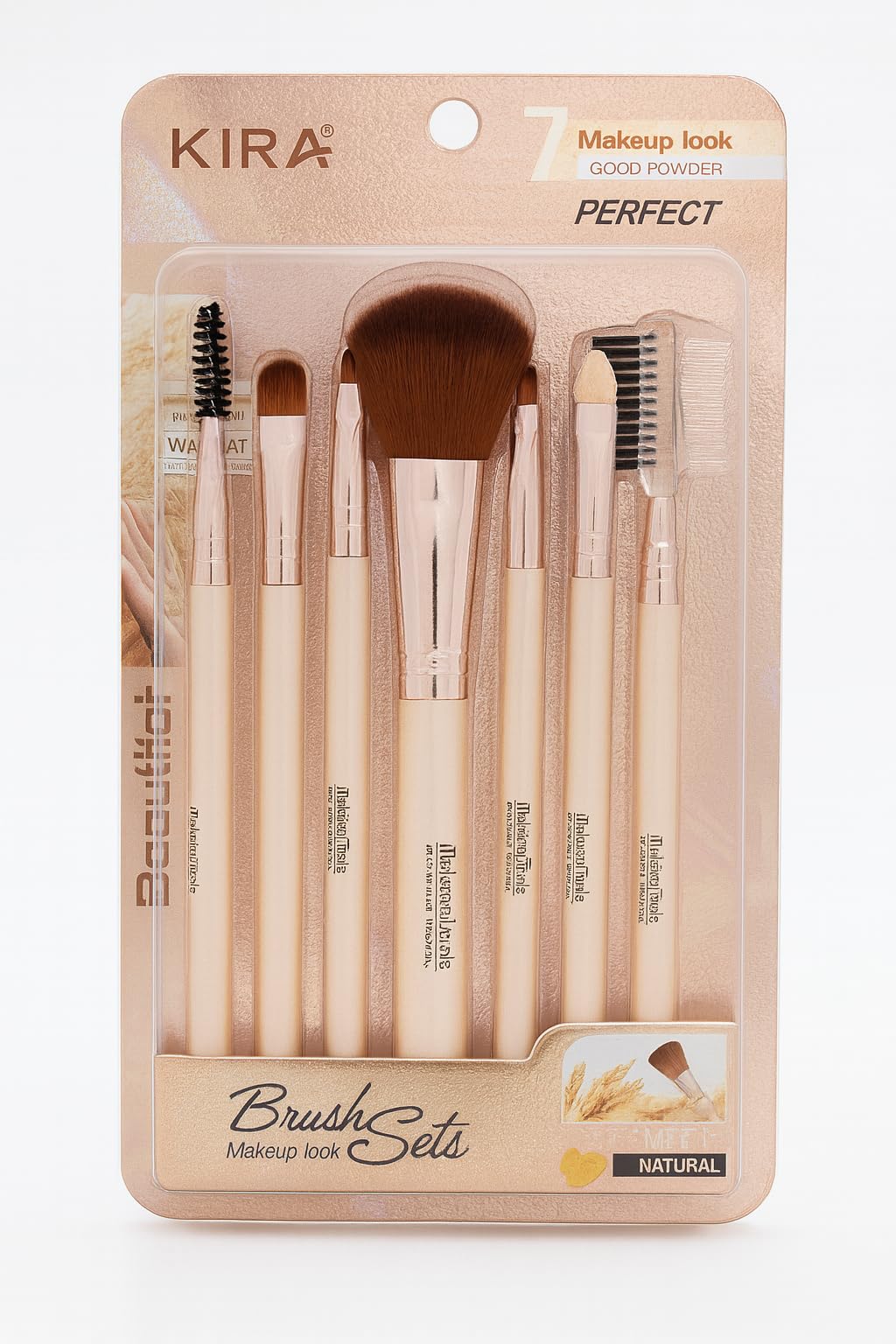 KIRA 7Pcs Makeup Brush Set – Powder, Shadow, Lipstick, Eyeliner, Eyebrow, Double Lash & Brow Tool (BM109-04)-picture-55