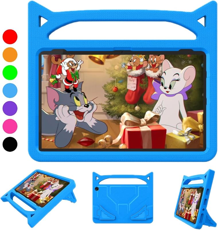 10 inch Tablet case for Kids,Light Weight Shock Proof Handle Stand Kids Friendly.2023/2021 Release.Incompatible with TCL iPad Samsung 10in Tablet.(Blue)
